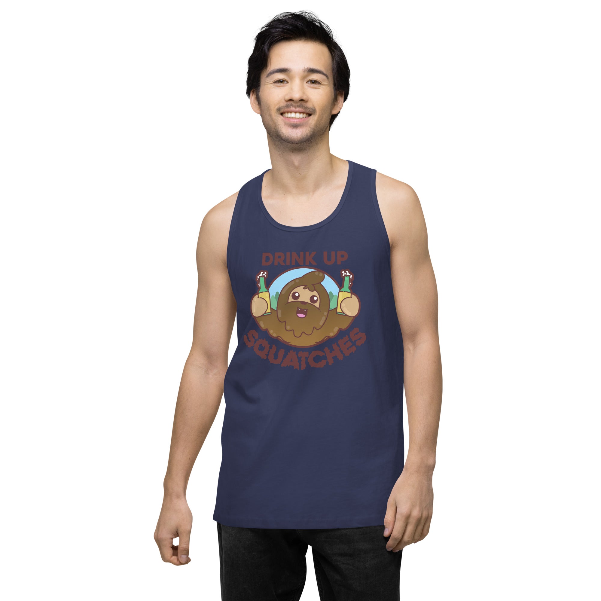 DRINK UP SQUATCHES - Premium Tank Top - ChubbleGumLLC