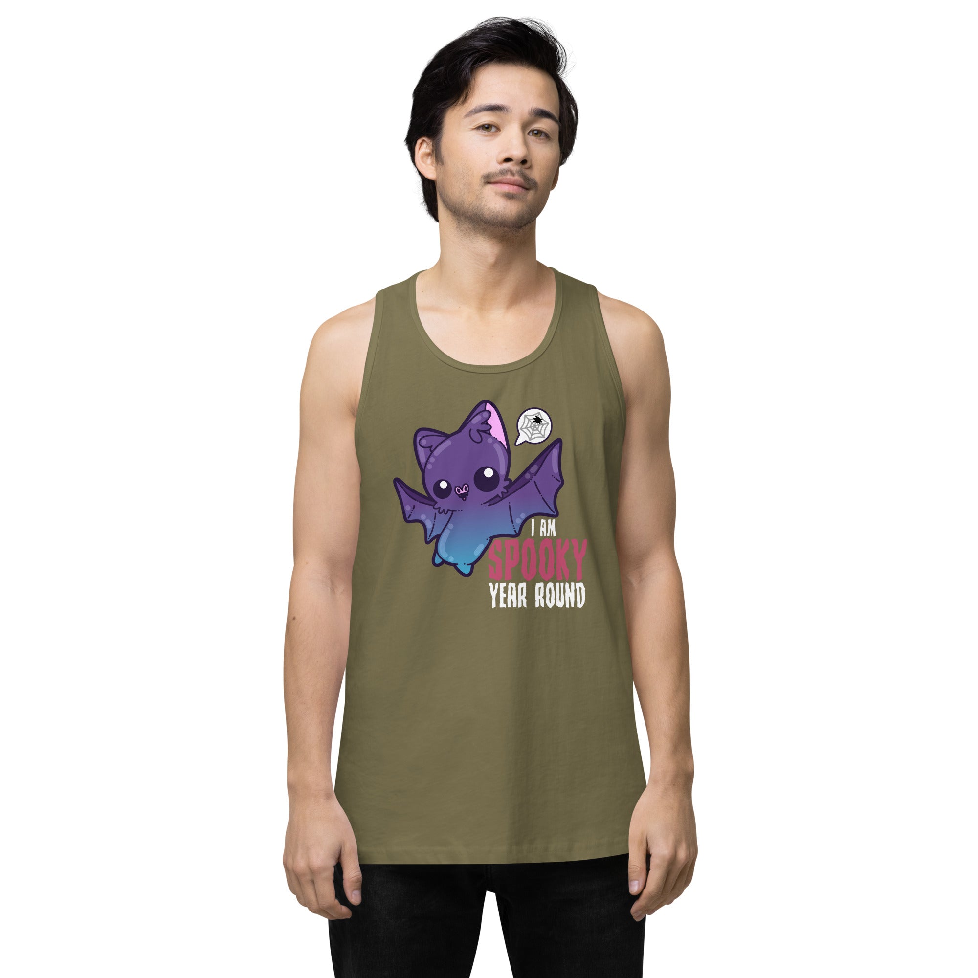 I AM SPOOKY YEAR ROUND - Premium Tank Top - ChubbleGumLLC