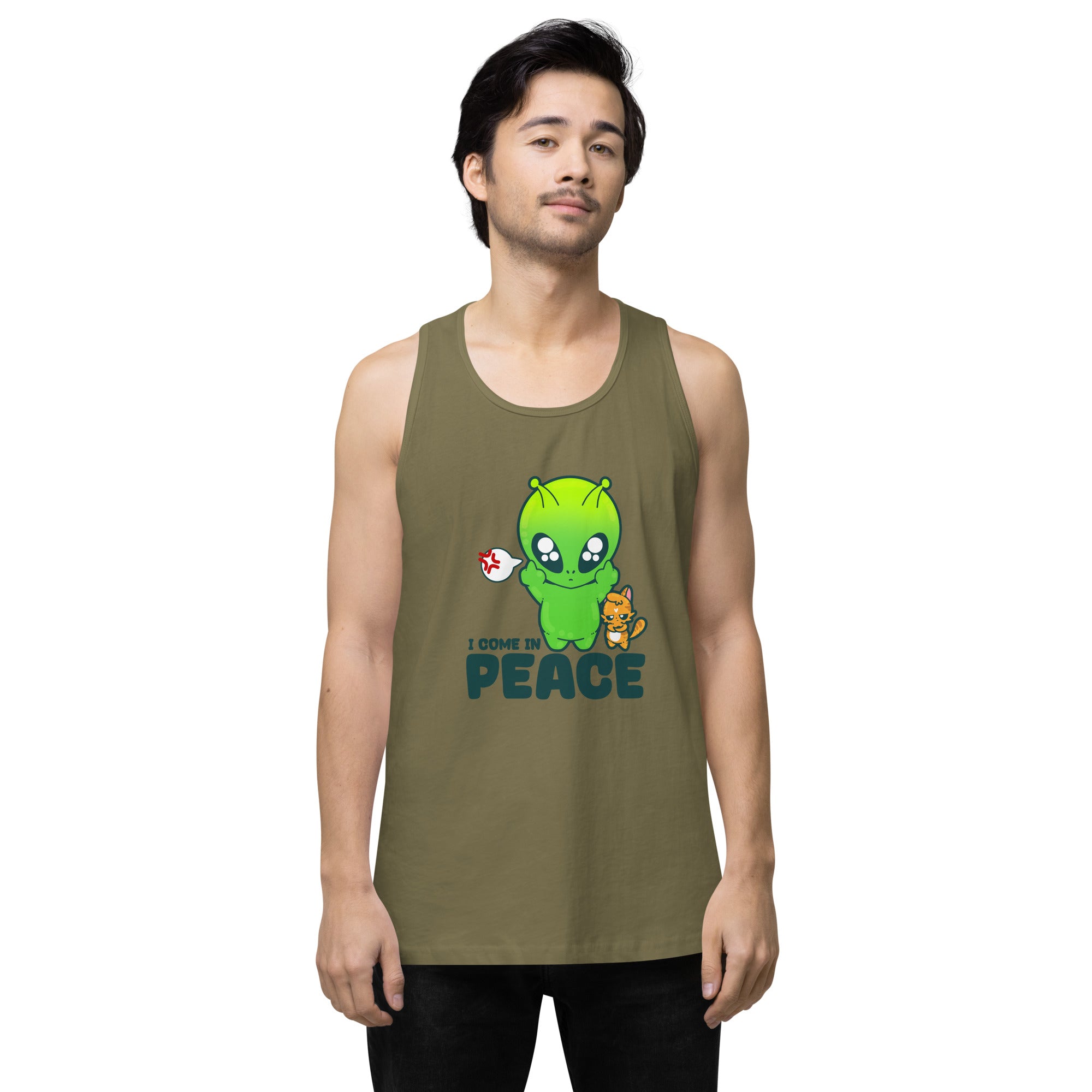 I COME IN PEACE - Premium Tank Top - ChubbleGumLLC