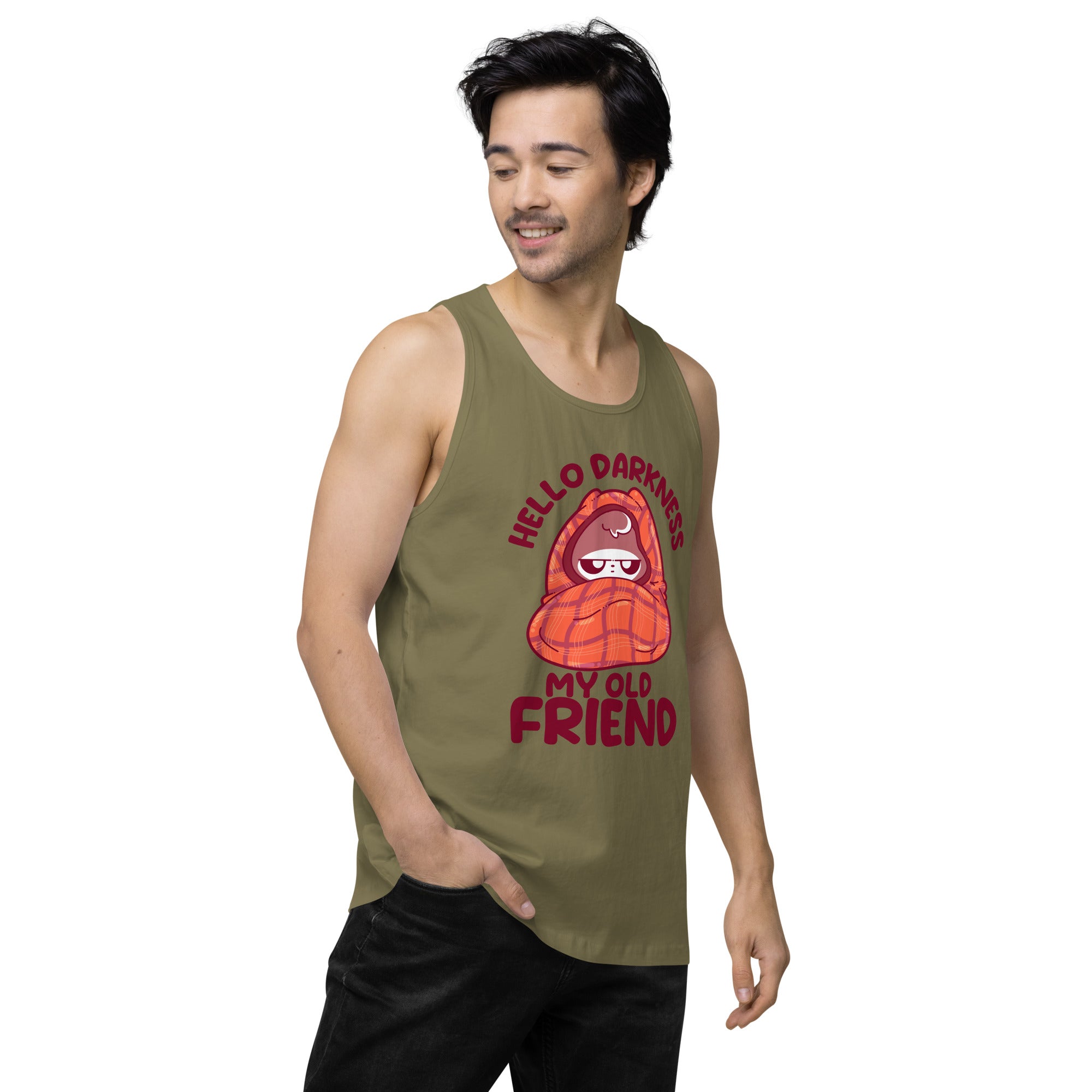 HELLO DARKNESS - Premium Tank Top - ChubbleGumLLC