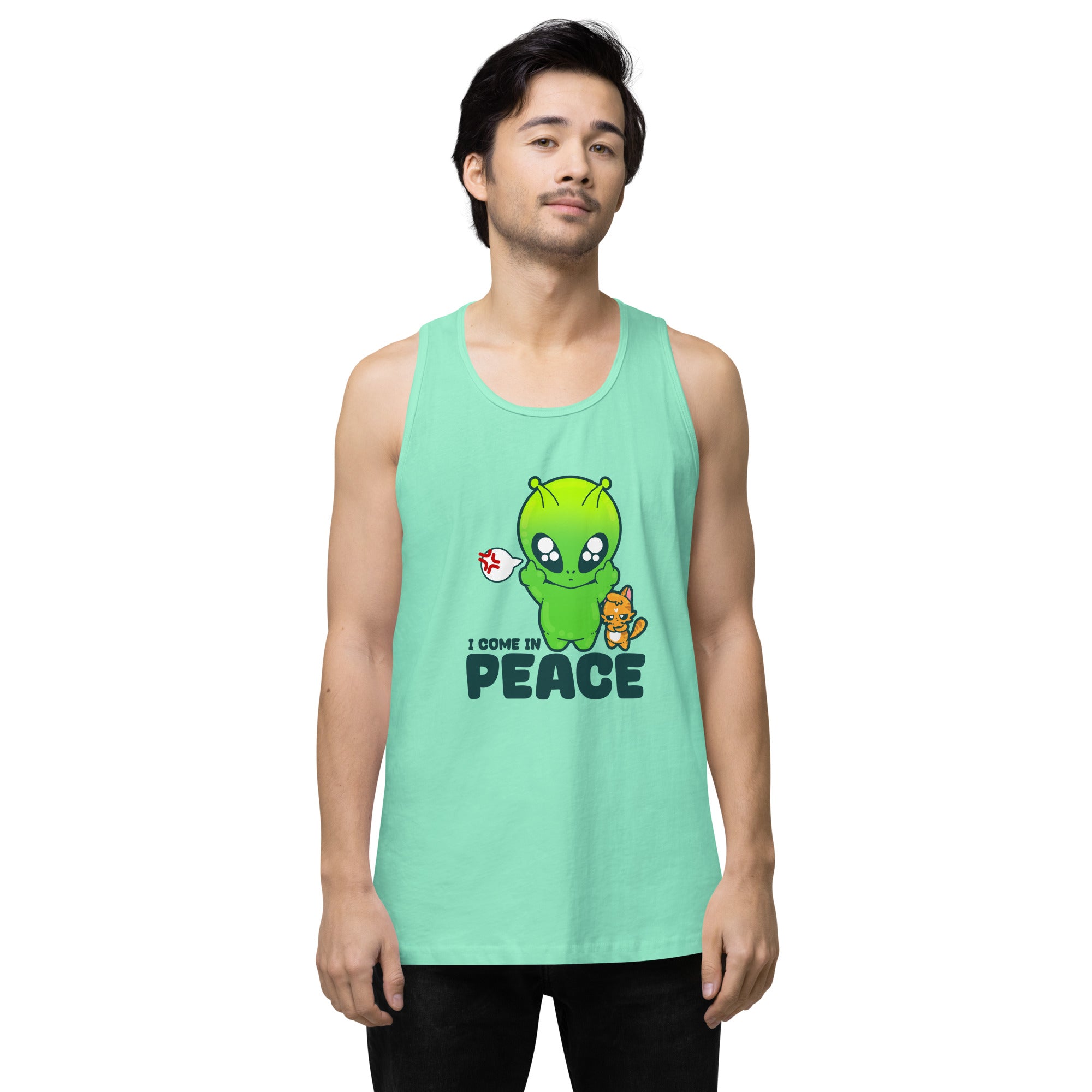 I COME IN PEACE - Premium Tank Top - ChubbleGumLLC