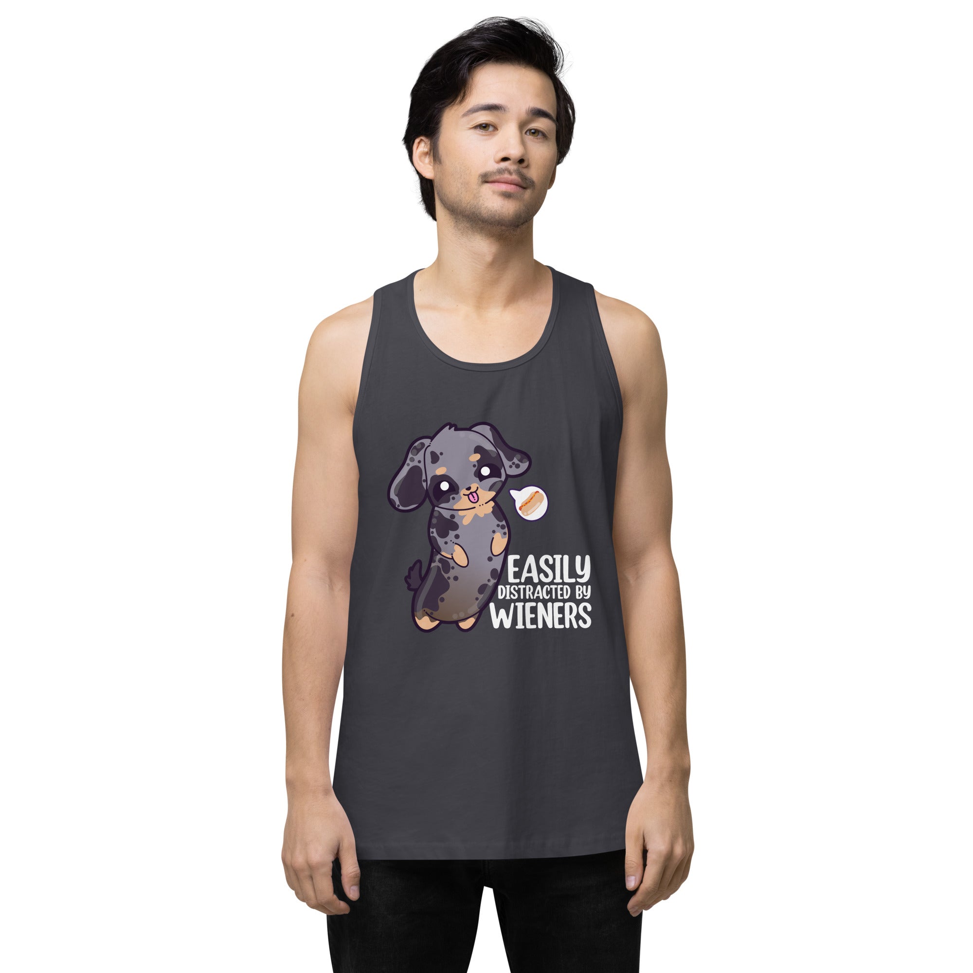 EASILY DISTRACTED BY WEINERS - Modded Premium Tank Top - ChubbleGumLLC