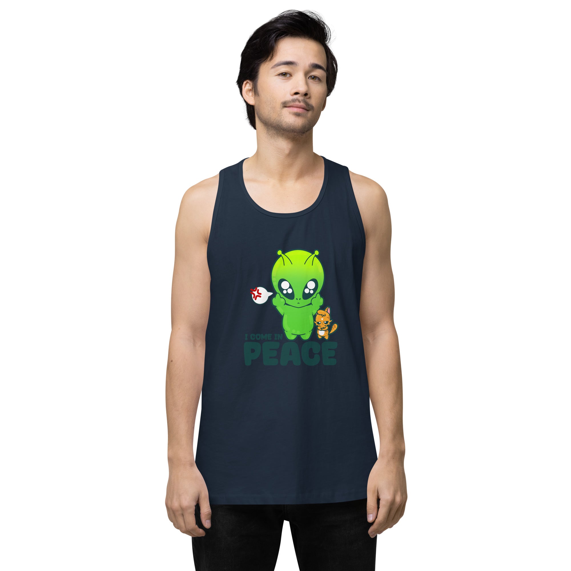 I COME IN PEACE - Premium Tank Top - ChubbleGumLLC