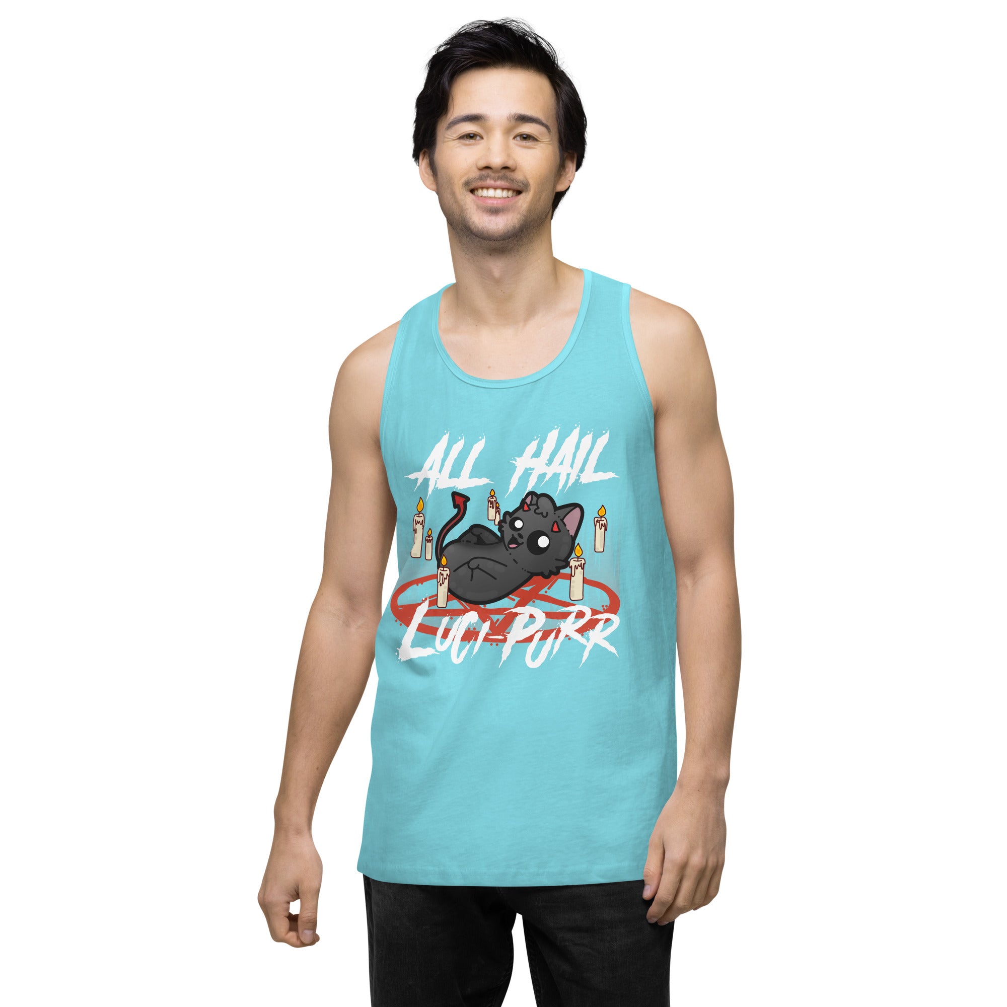 ALL HAIL LUCIPURR - Premium Tank Top - ChubbleGumLLC