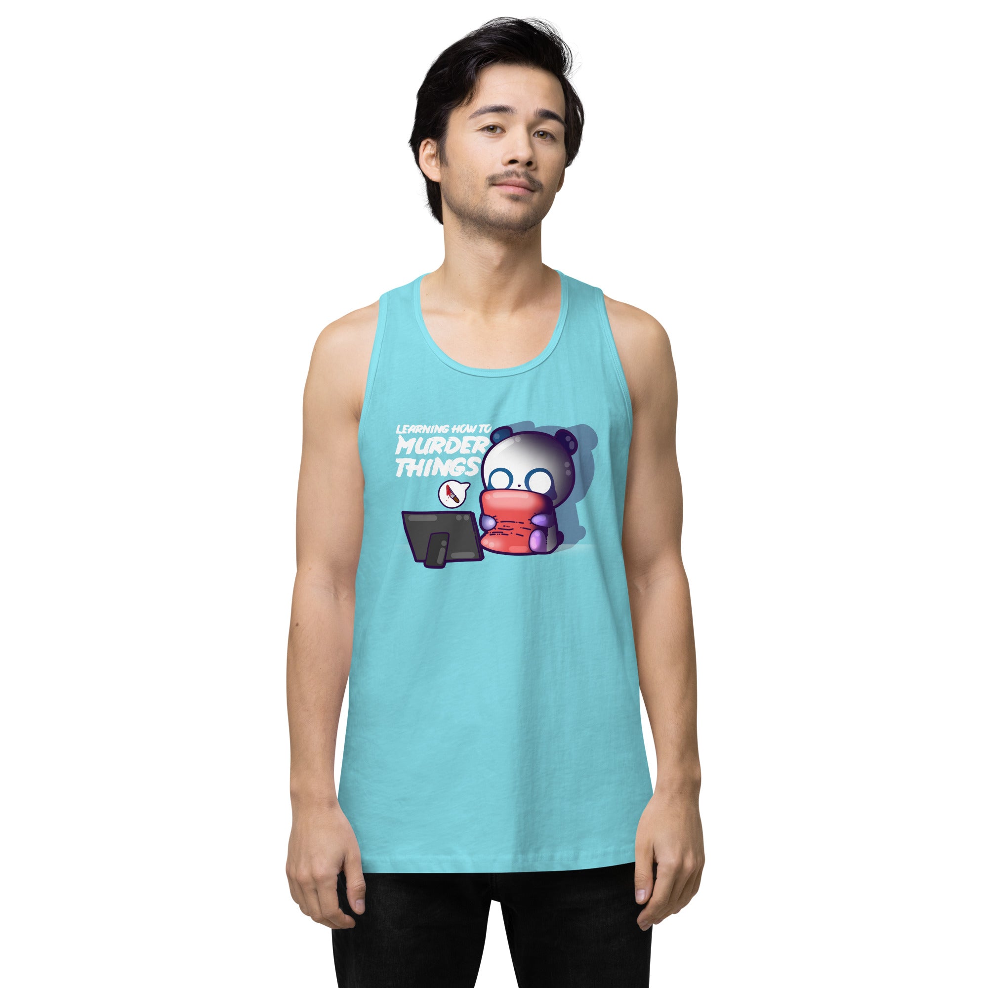 LEARNING HOW TO MURDER THINGS - Premium Tank Top - ChubbleGumLLC