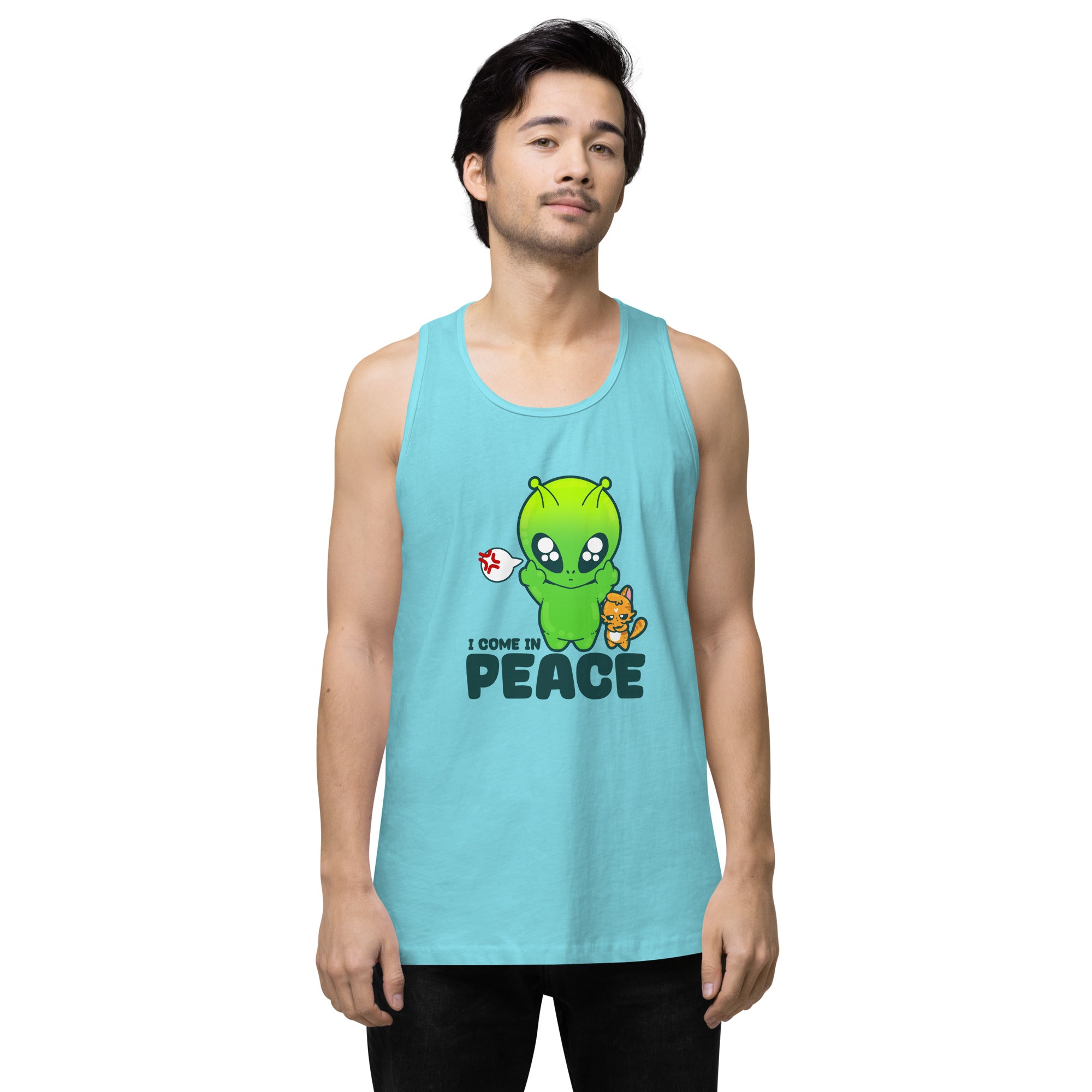 I COME IN PEACE - Premium Tank Top - ChubbleGumLLC