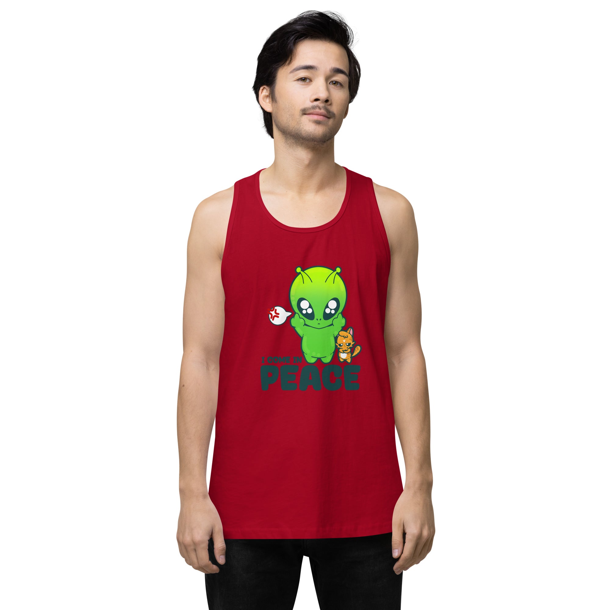 I COME IN PEACE - Premium Tank Top - ChubbleGumLLC