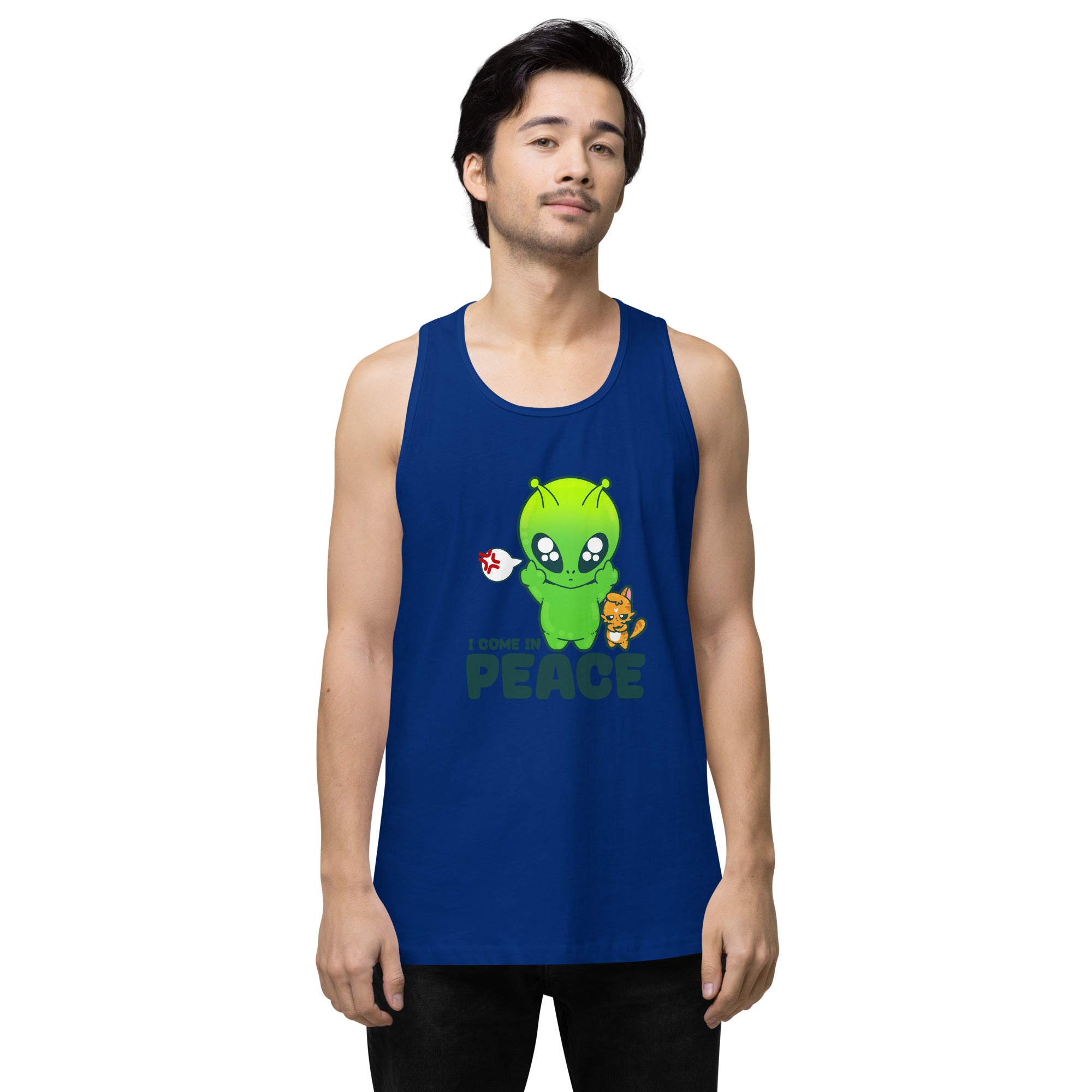 I COME IN PEACE - Premium Tank Top - ChubbleGumLLC