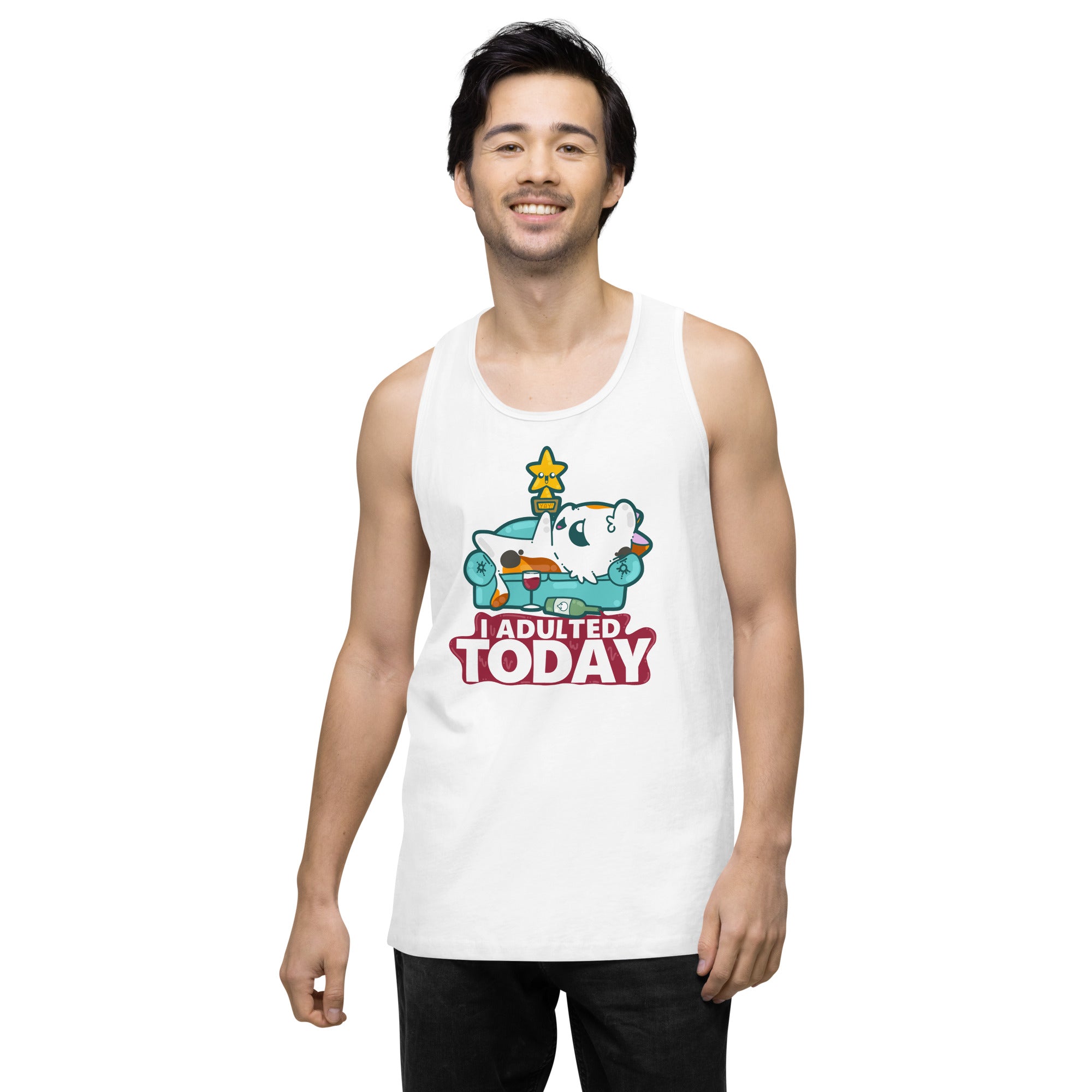 I ADULTED TODAY - Premium Tank Top - ChubbleGumLLC