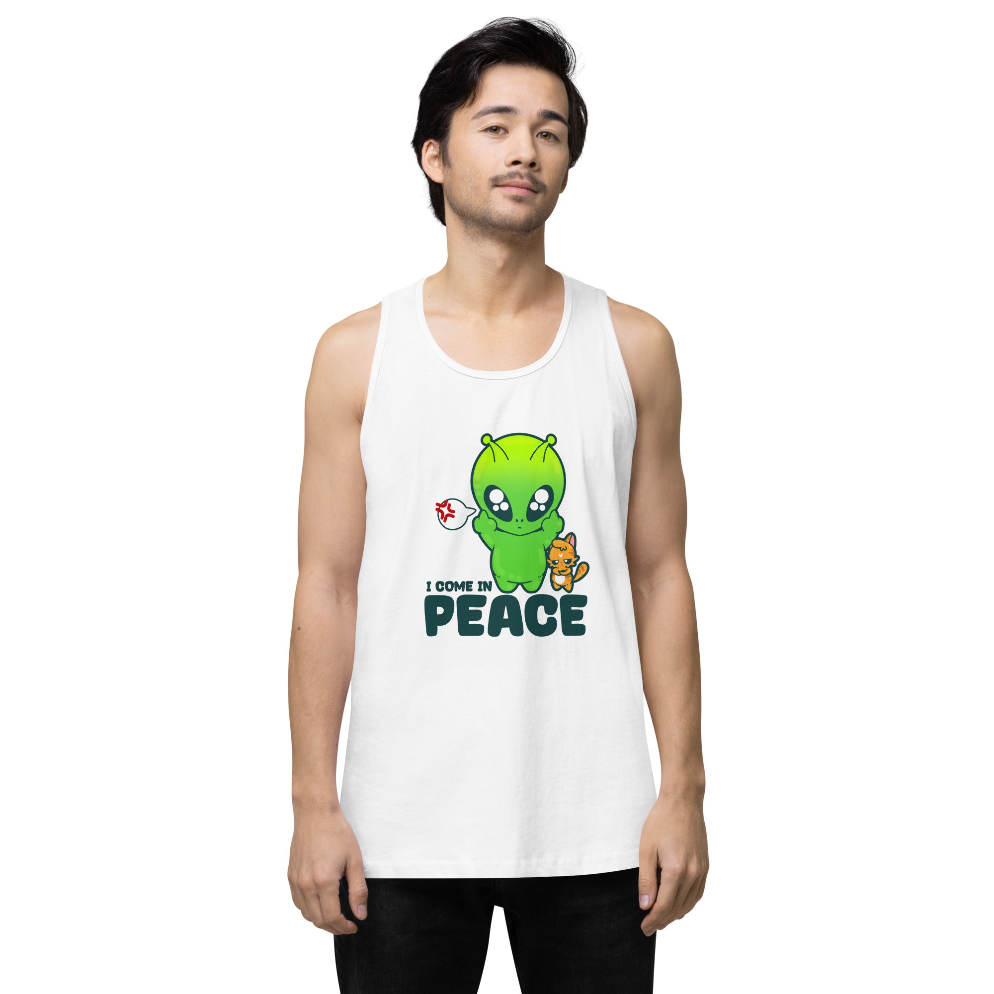 I COME IN PEACE - Premium Tank Top - ChubbleGumLLC