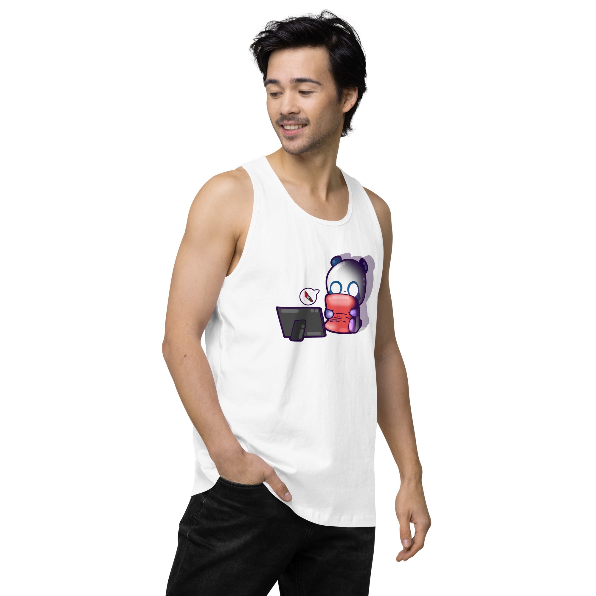 LEARNING HOW TO MURDER THINGS - Premium Tank Top - ChubbleGumLLC