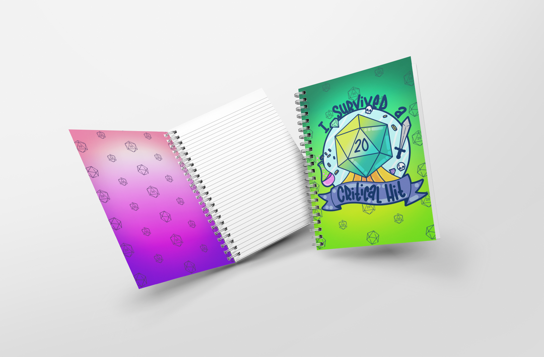 I Survived A Critical Hit Mini Notebook - ChubbleGumLLC