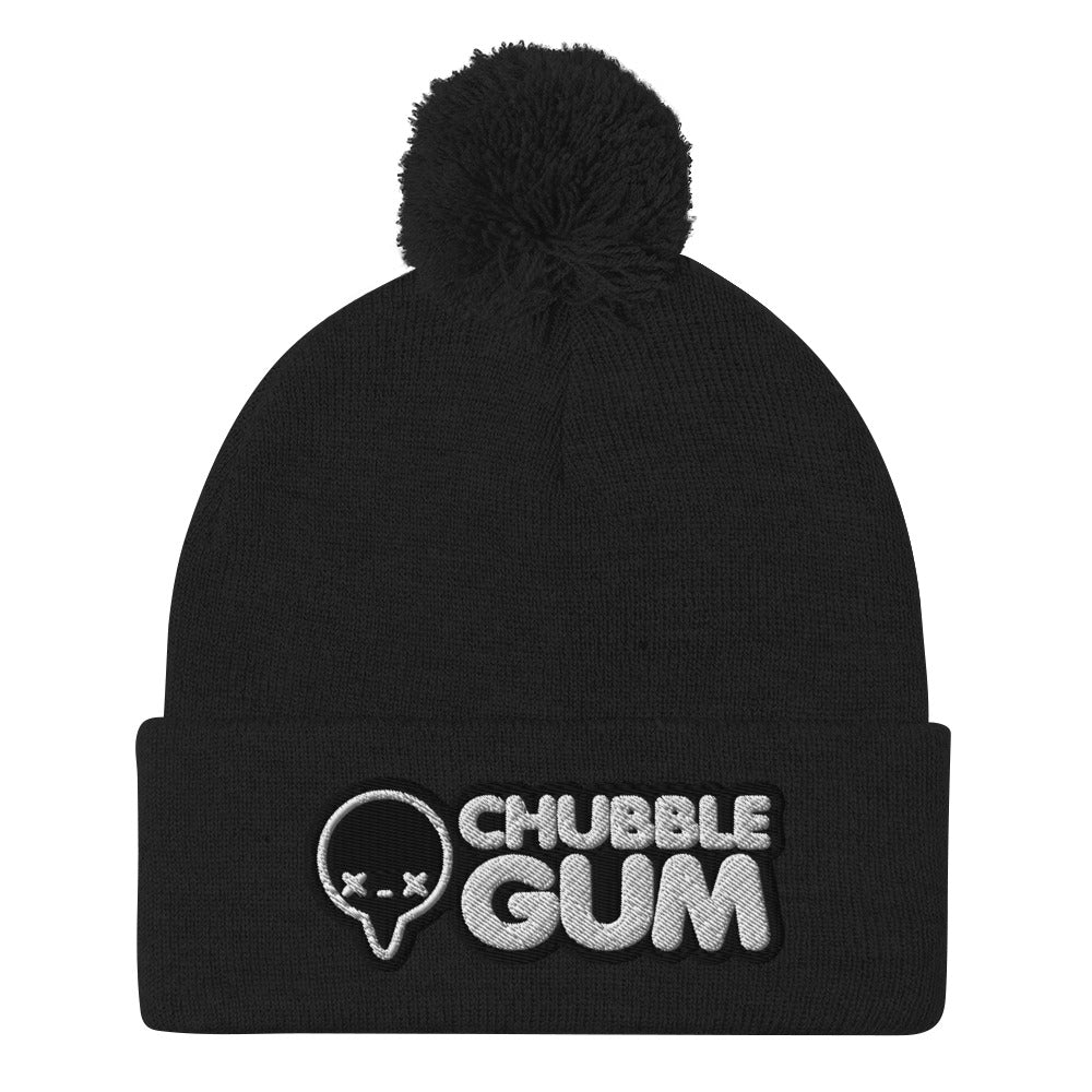INVERTED BOTH LOGOS - Pom-Pom Beanie - ChubbleGumLLC