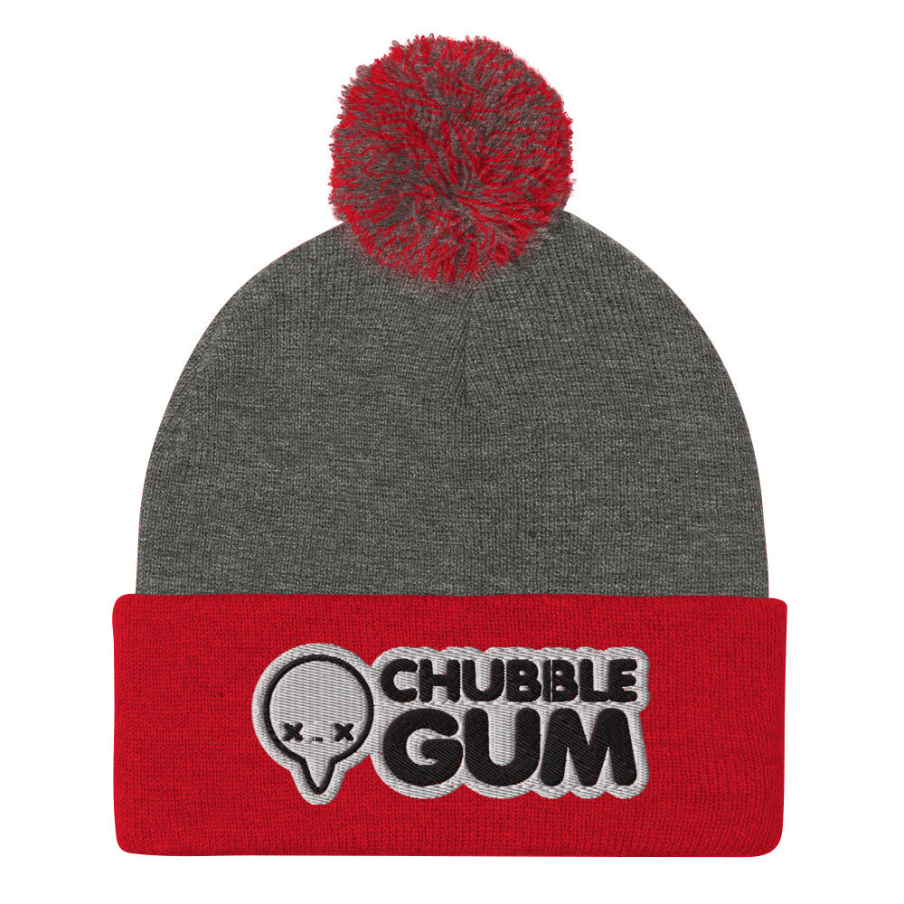 BOTH LOGOS - Pom-Pom Beanie - ChubbleGumLLC