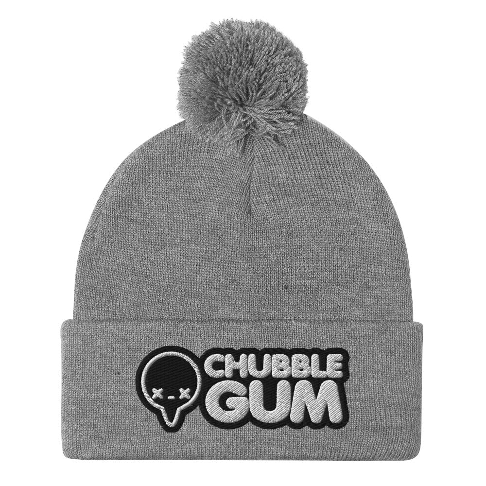 INVERTED BOTH LOGOS - Pom-Pom Beanie - ChubbleGumLLC
