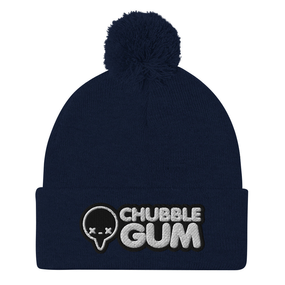 INVERTED BOTH LOGOS - Pom-Pom Beanie - ChubbleGumLLC