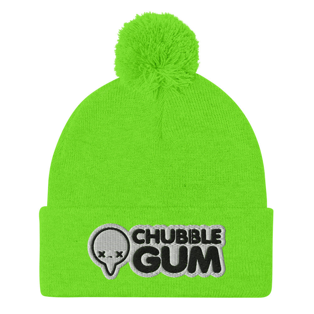 BOTH LOGOS - Pom-Pom Beanie - ChubbleGumLLC