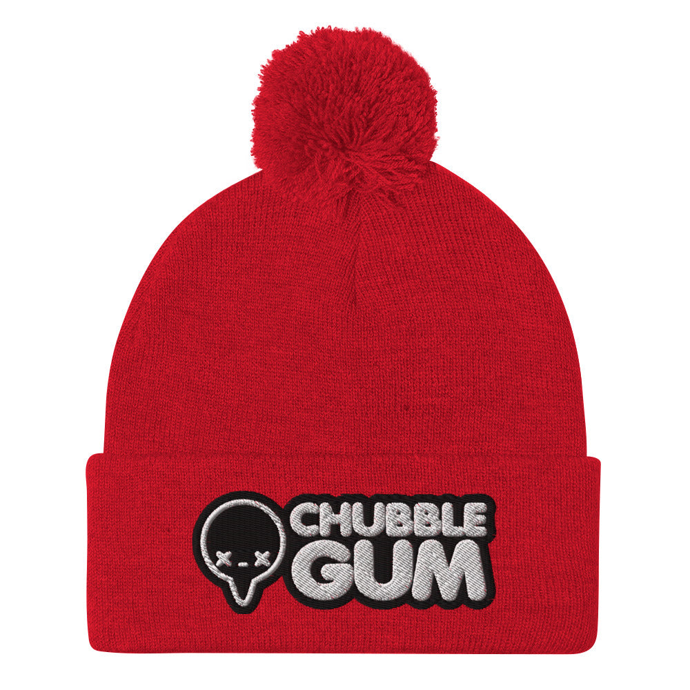 INVERTED BOTH LOGOS - Pom-Pom Beanie - ChubbleGumLLC