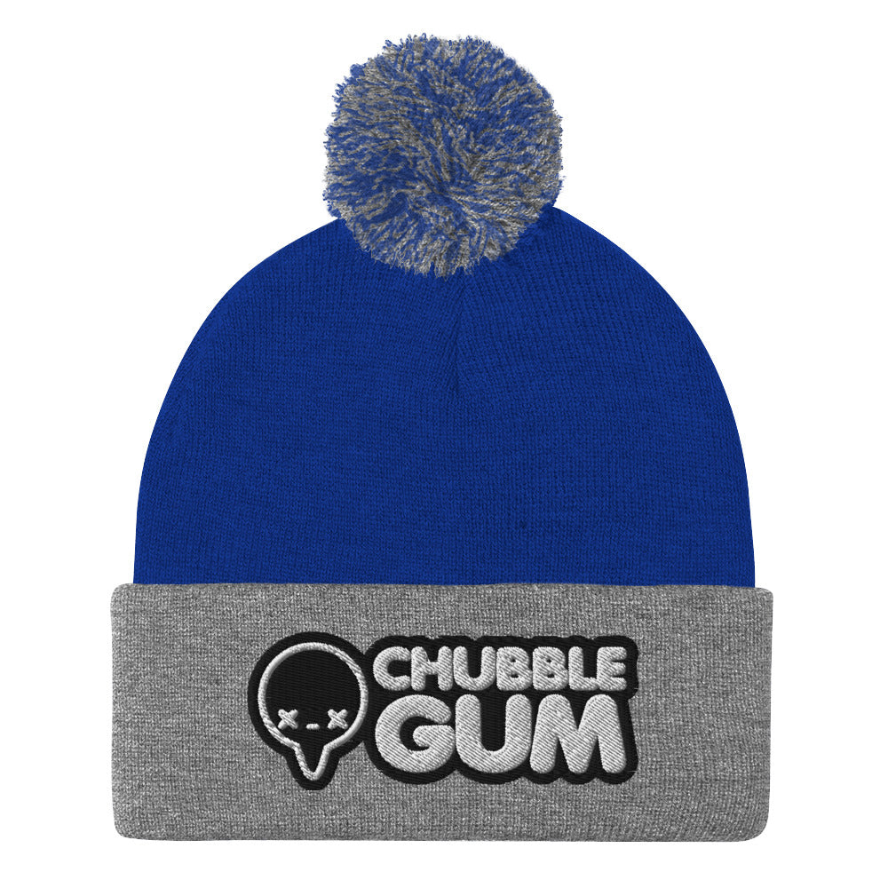 INVERTED BOTH LOGOS - Pom-Pom Beanie - ChubbleGumLLC