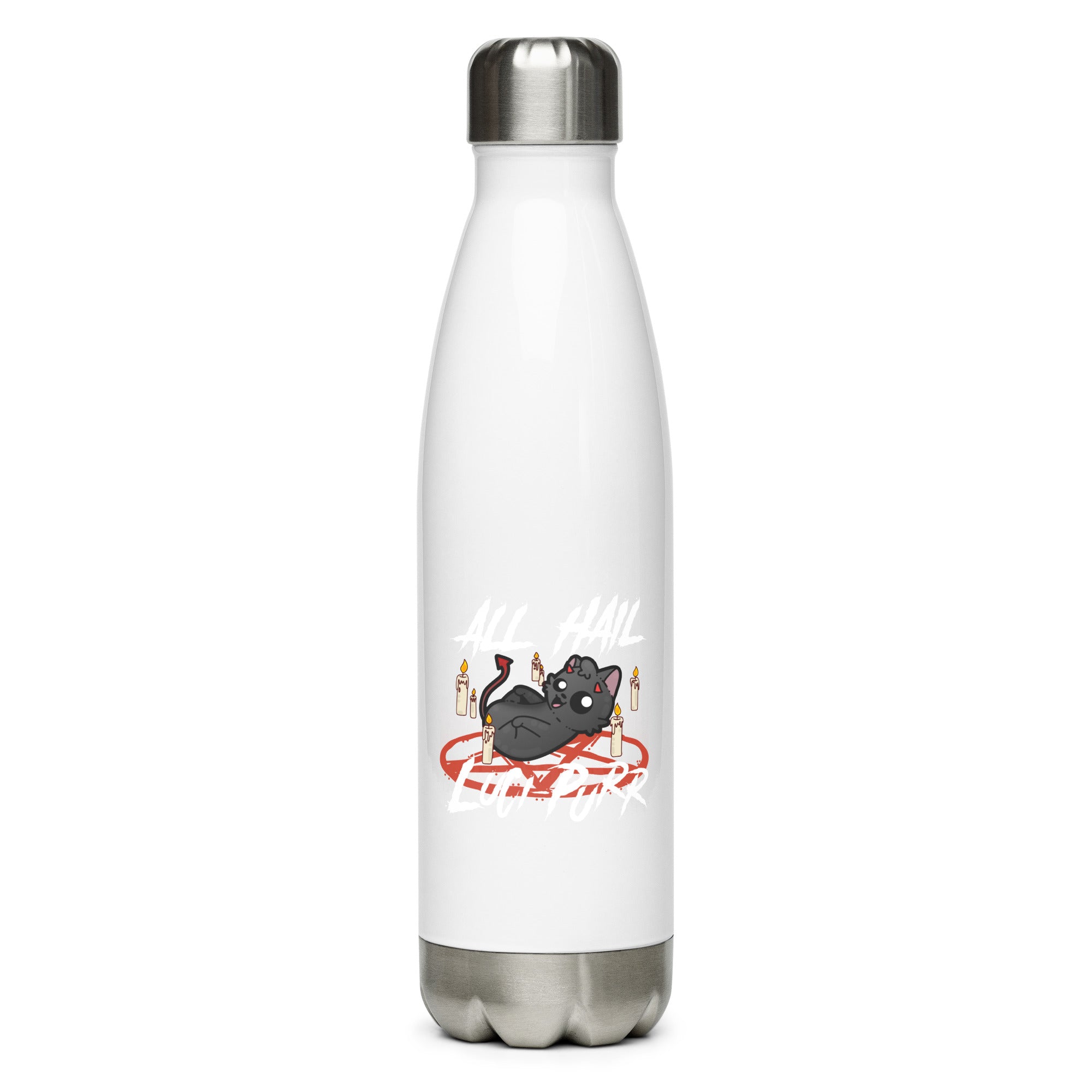 ALL HAIL LUCIPURR - Stainless Steel Water Bottle - ChubbleGumLLC