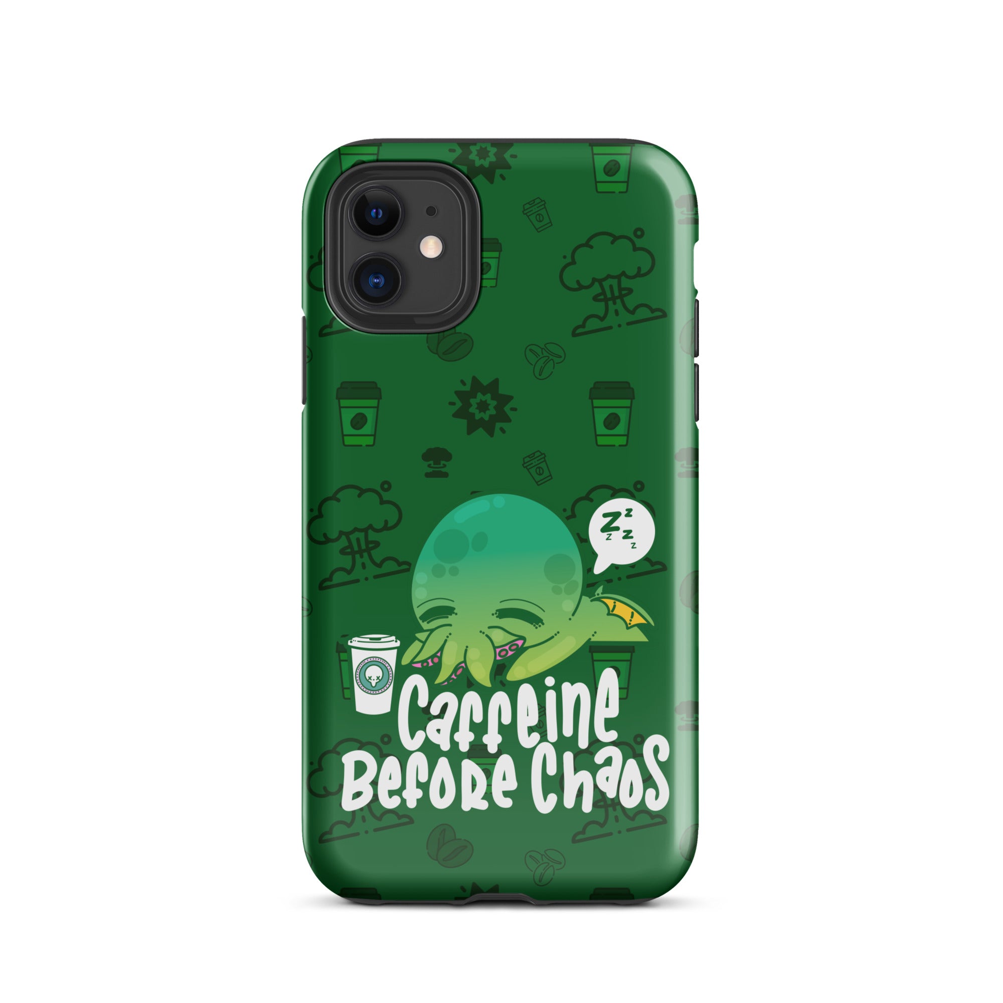 CAFFEINE BEFORE CHAOS W/BACKGROUND - Tough Case for iPhone®