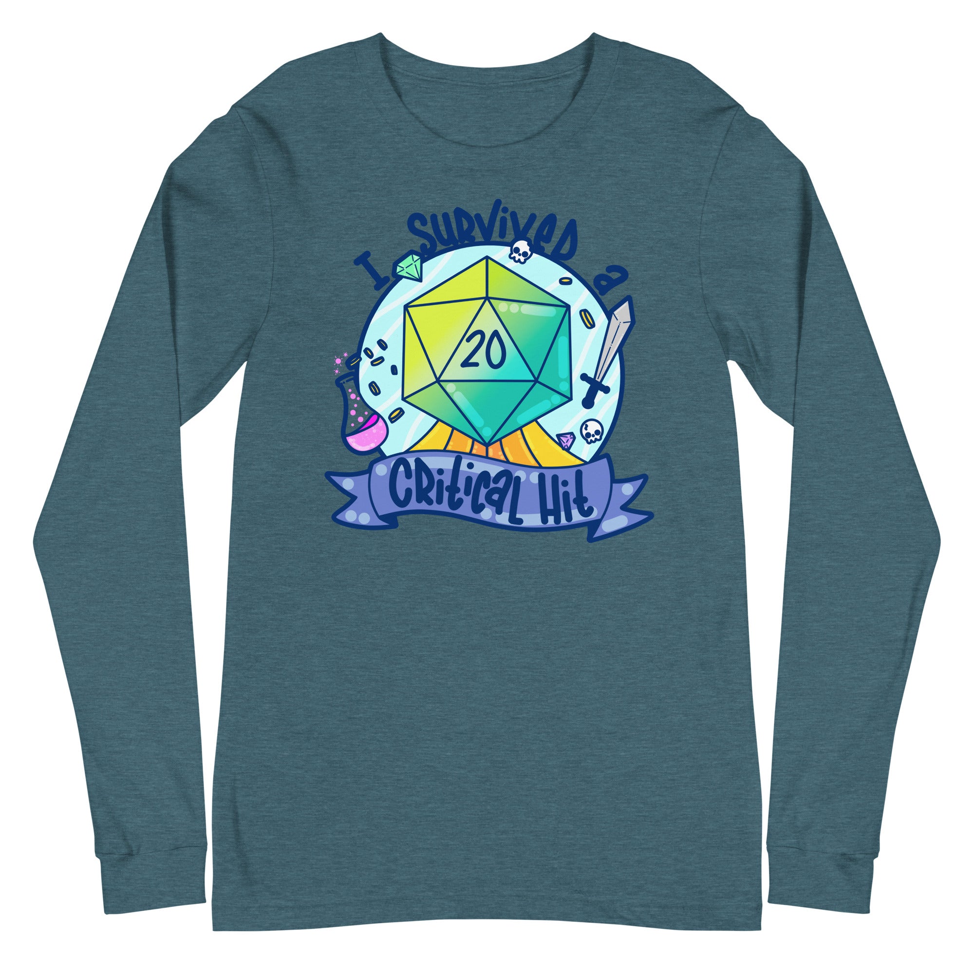 I SURVIVED A CRITICAL HIT - Long Sleeve Tee - ChubbleGumLLC