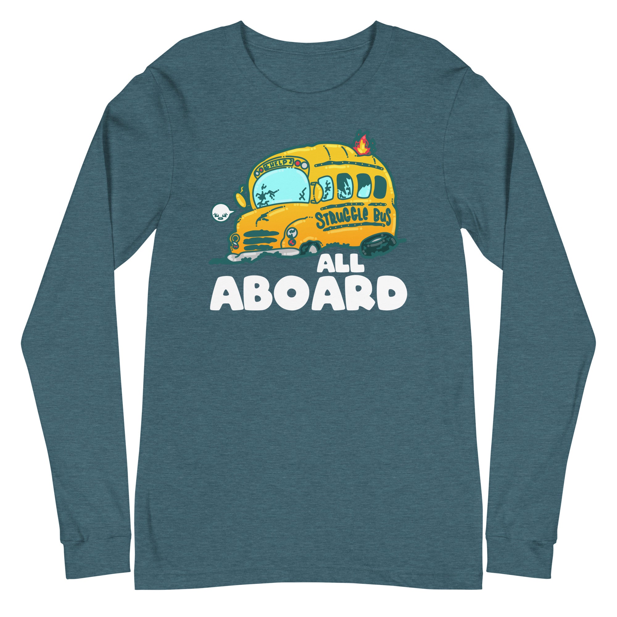 ALL ABOARD THE STRUGGLE BUS - Modified Long Sleeve Tee - ChubbleGumLLC