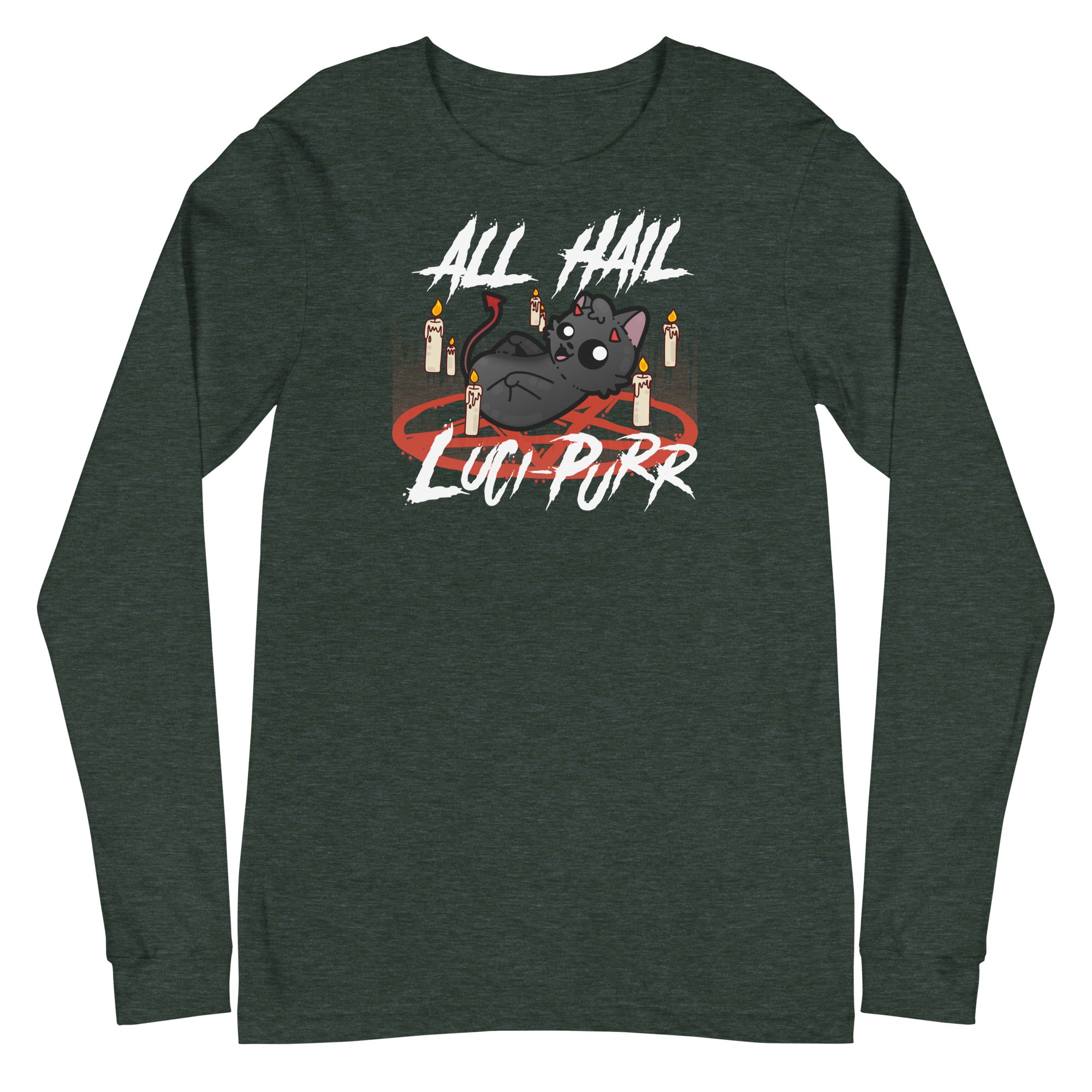ALL HAIL LUCIPURR - Long Sleeve Tee - ChubbleGumLLC