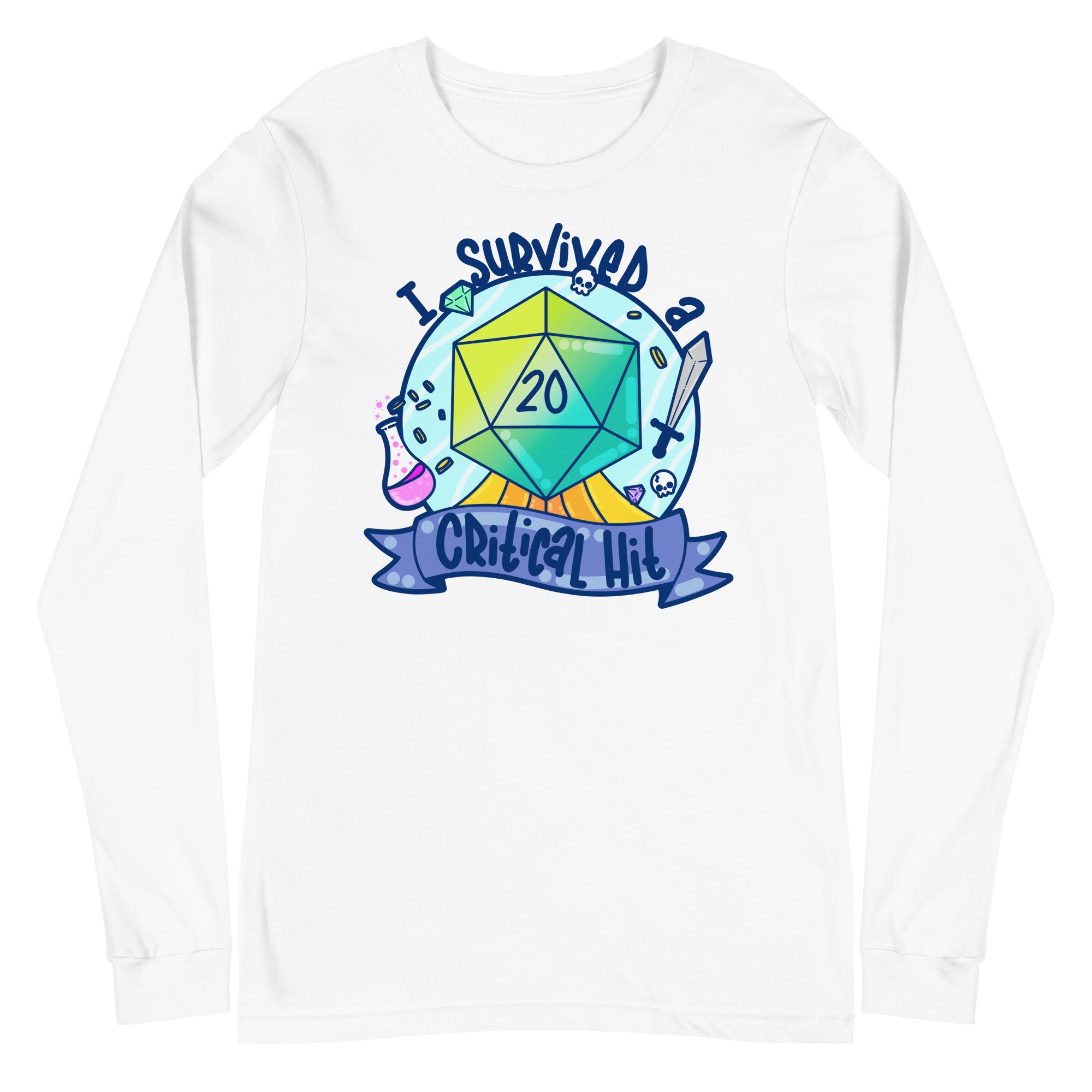 I SURVIVED A CRITICAL HIT - Long Sleeve Tee - ChubbleGumLLC