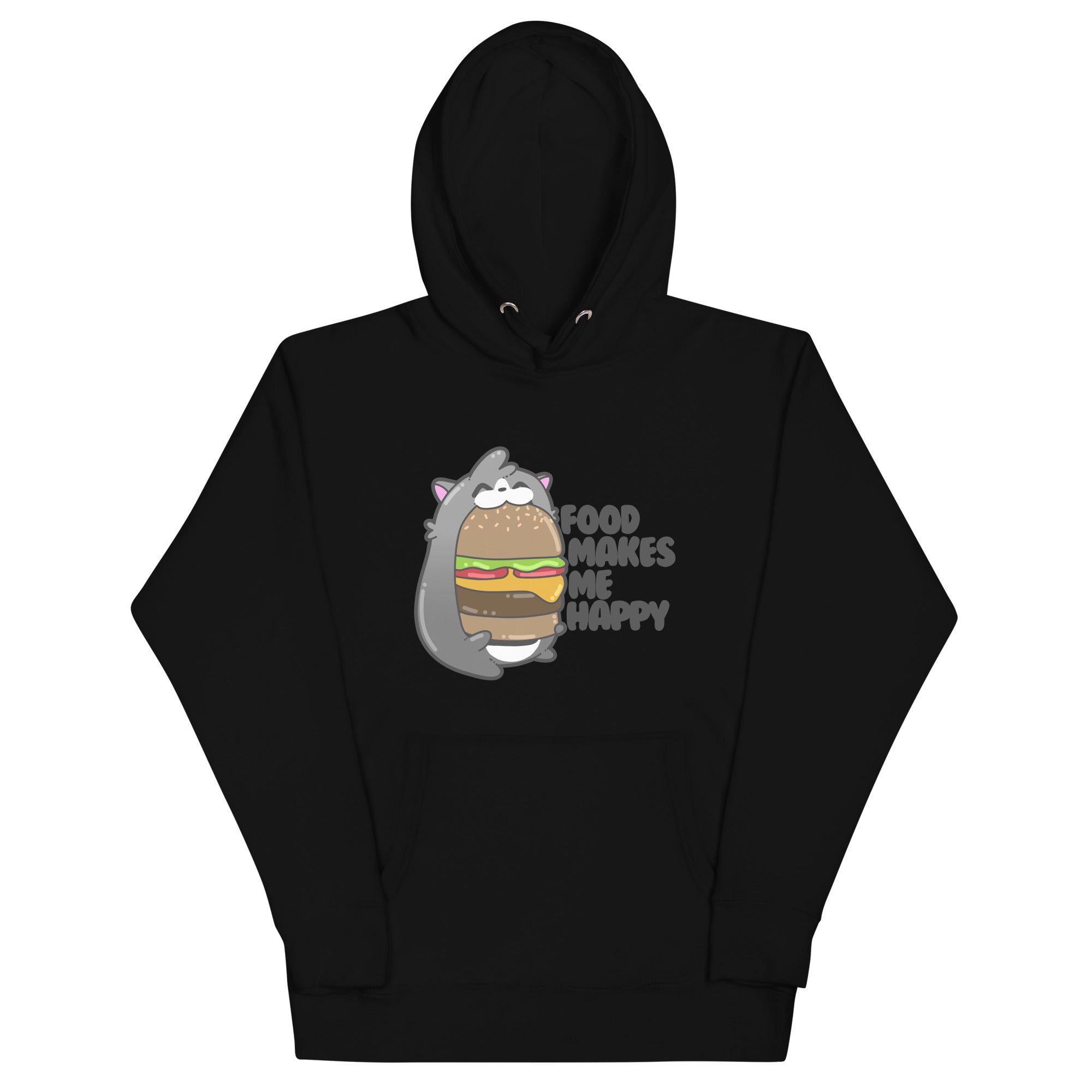 FOOD MAKES ME HAPPY - Hoodie - ChubbleGumLLC