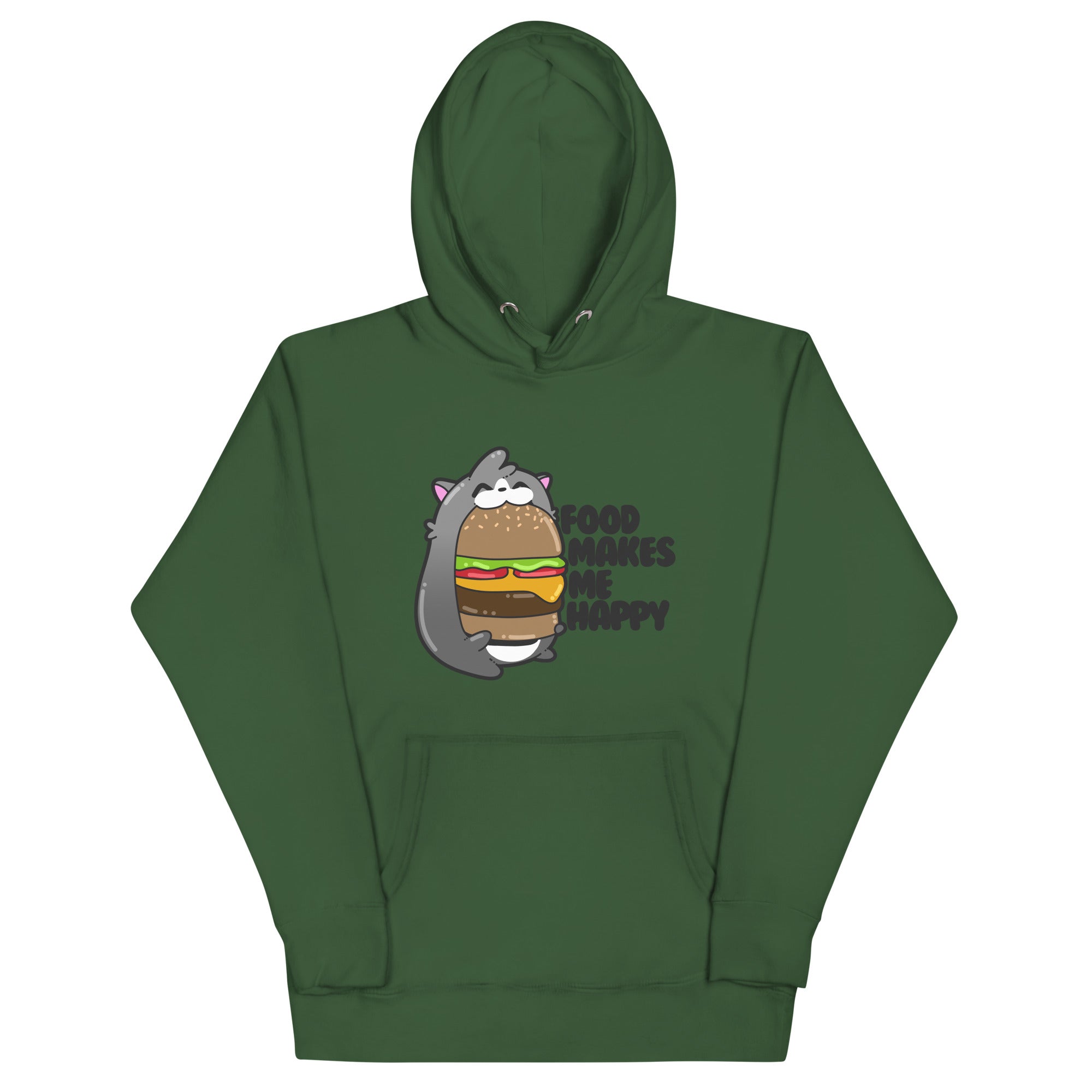 FOOD MAKES ME HAPPY - Hoodie - ChubbleGumLLC