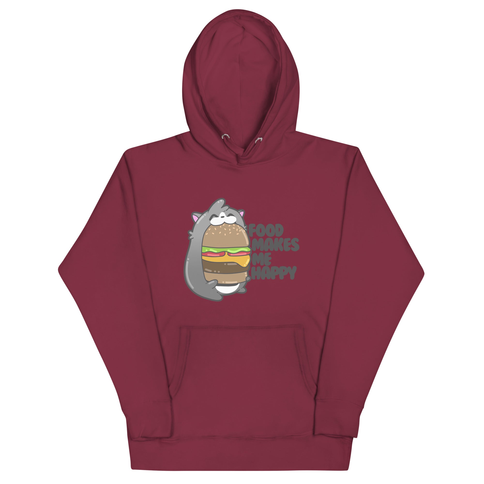 FOOD MAKES ME HAPPY - Hoodie - ChubbleGumLLC