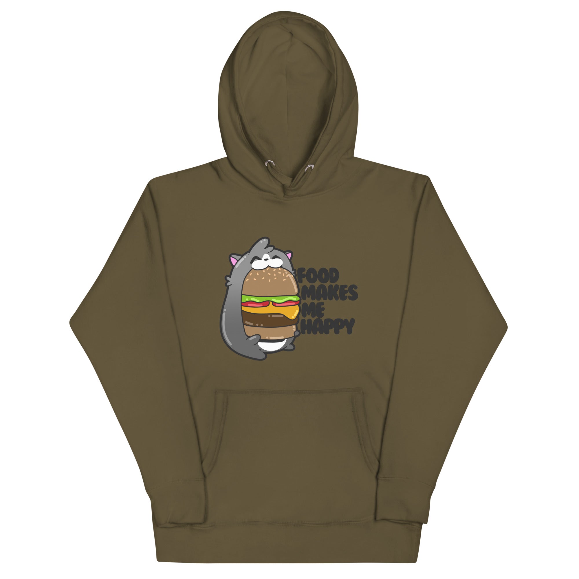 FOOD MAKES ME HAPPY - Hoodie - ChubbleGumLLC