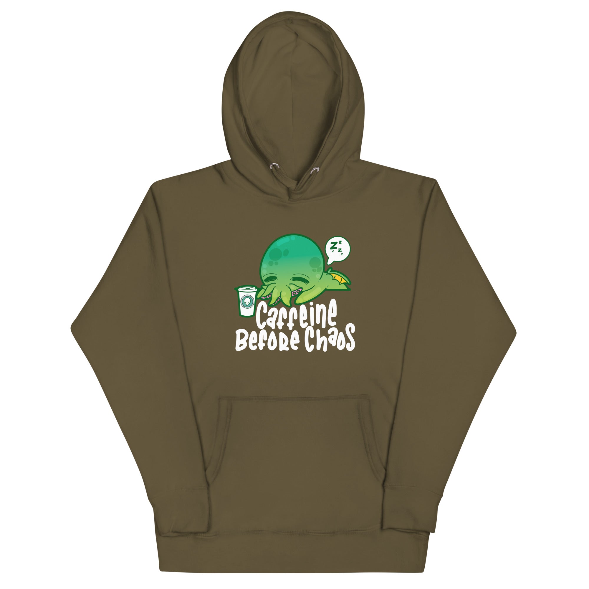 CAFFEINE BEFORE CHAOS - Modded Hoodie - ChubbleGumLLC