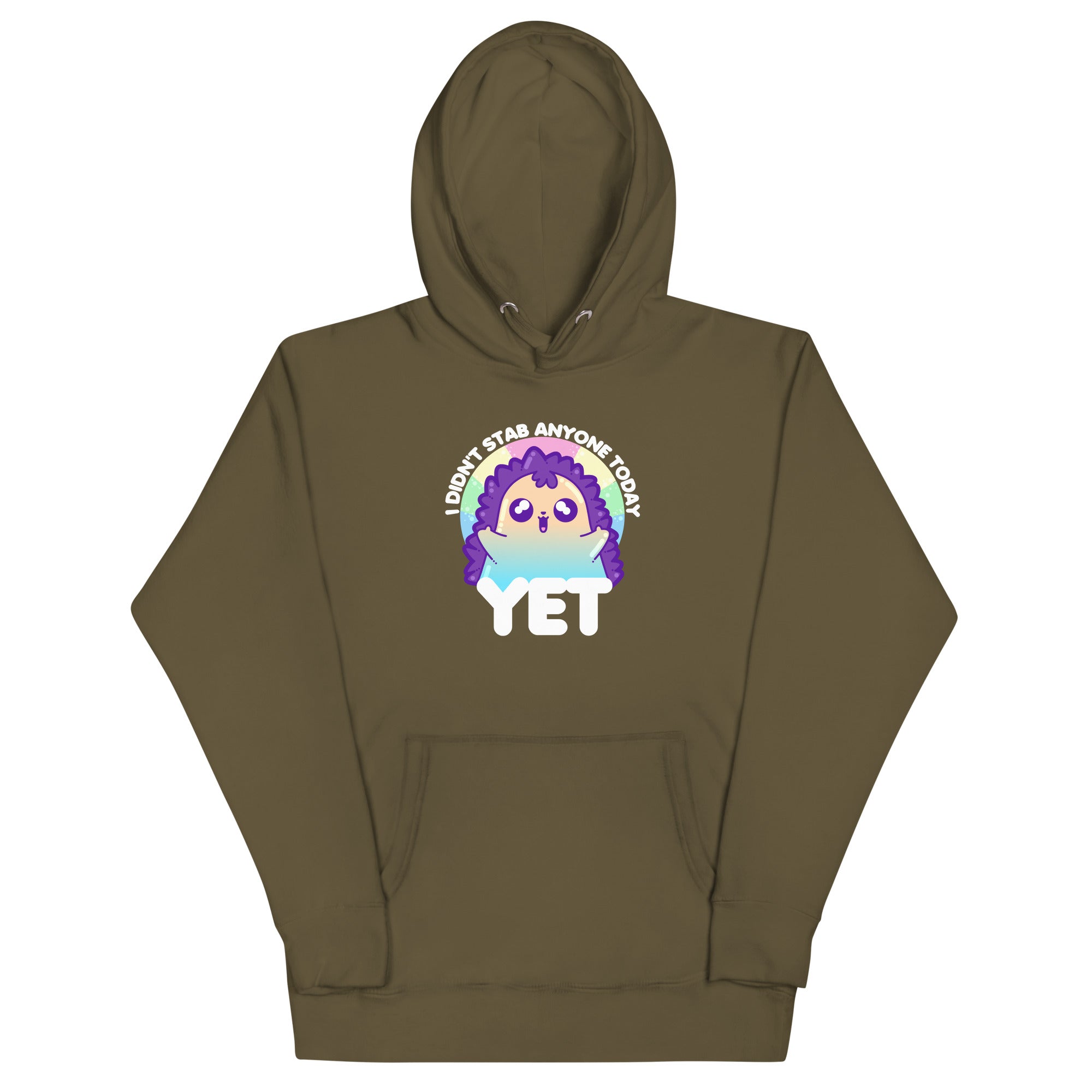 I DIDNT STAB ANYONE TODAY YET - Modded Hoodie - ChubbleGumLLC