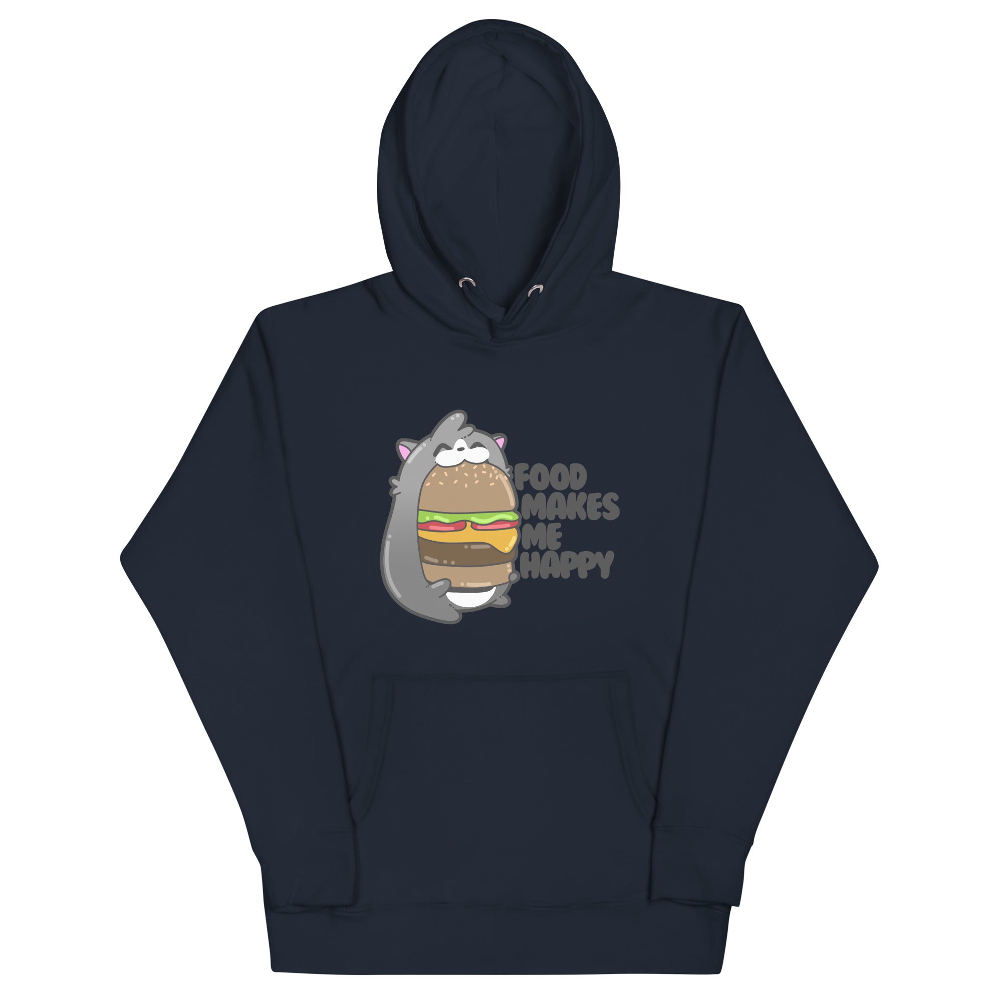 FOOD MAKES ME HAPPY - Hoodie - ChubbleGumLLC