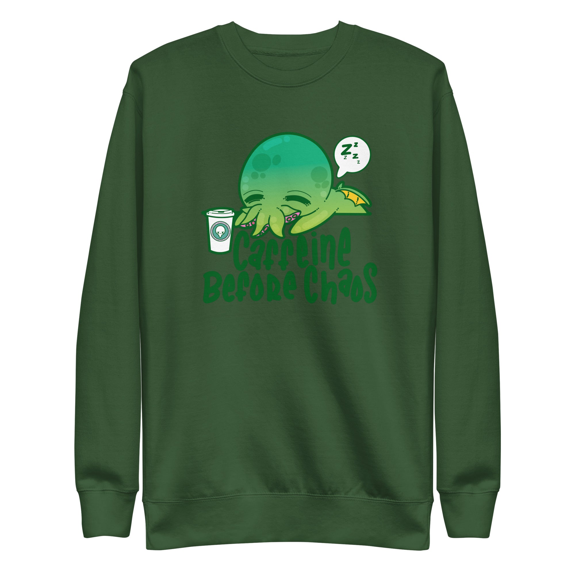CAFFEINE BEFORE CHAOS - Sweatshirt - ChubbleGumLLC