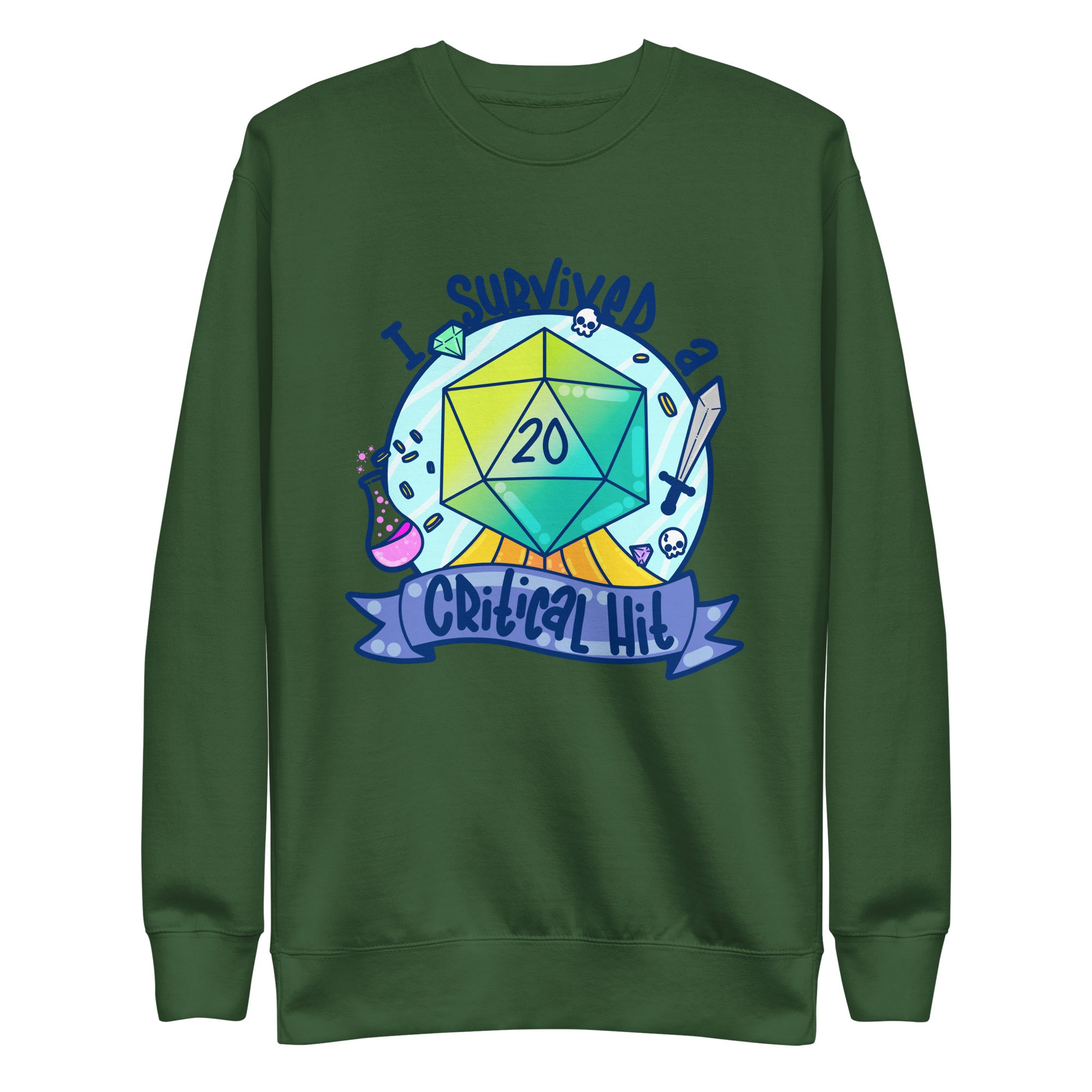 I SURVIVED A CRITICAL HIT - Sweatshirt - ChubbleGumLLC