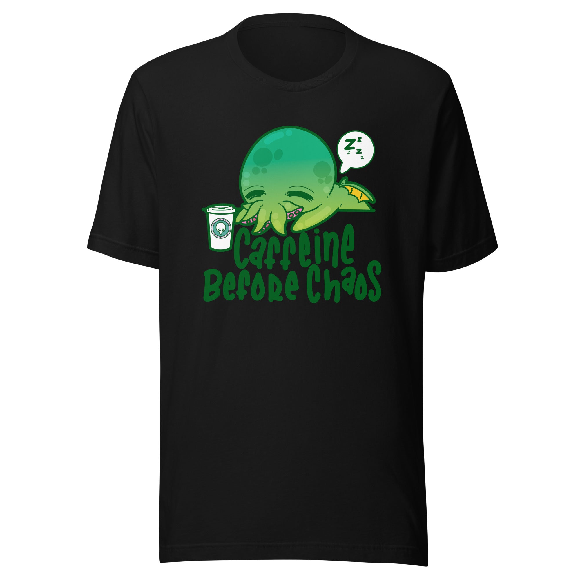 CAFFEINE BEFORE CHAOS - Tee - ChubbleGumLLC