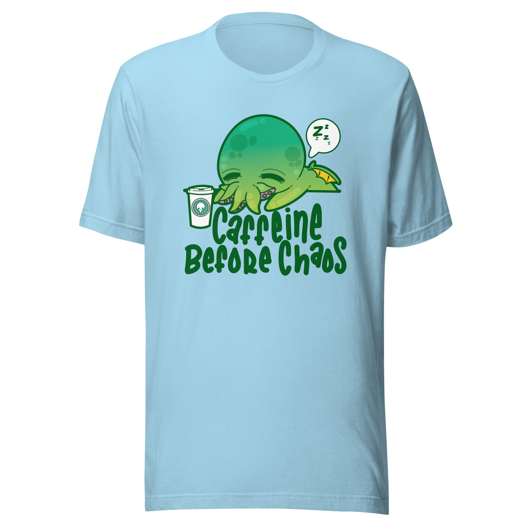 CAFFEINE BEFORE CHAOS - Tee - ChubbleGumLLC