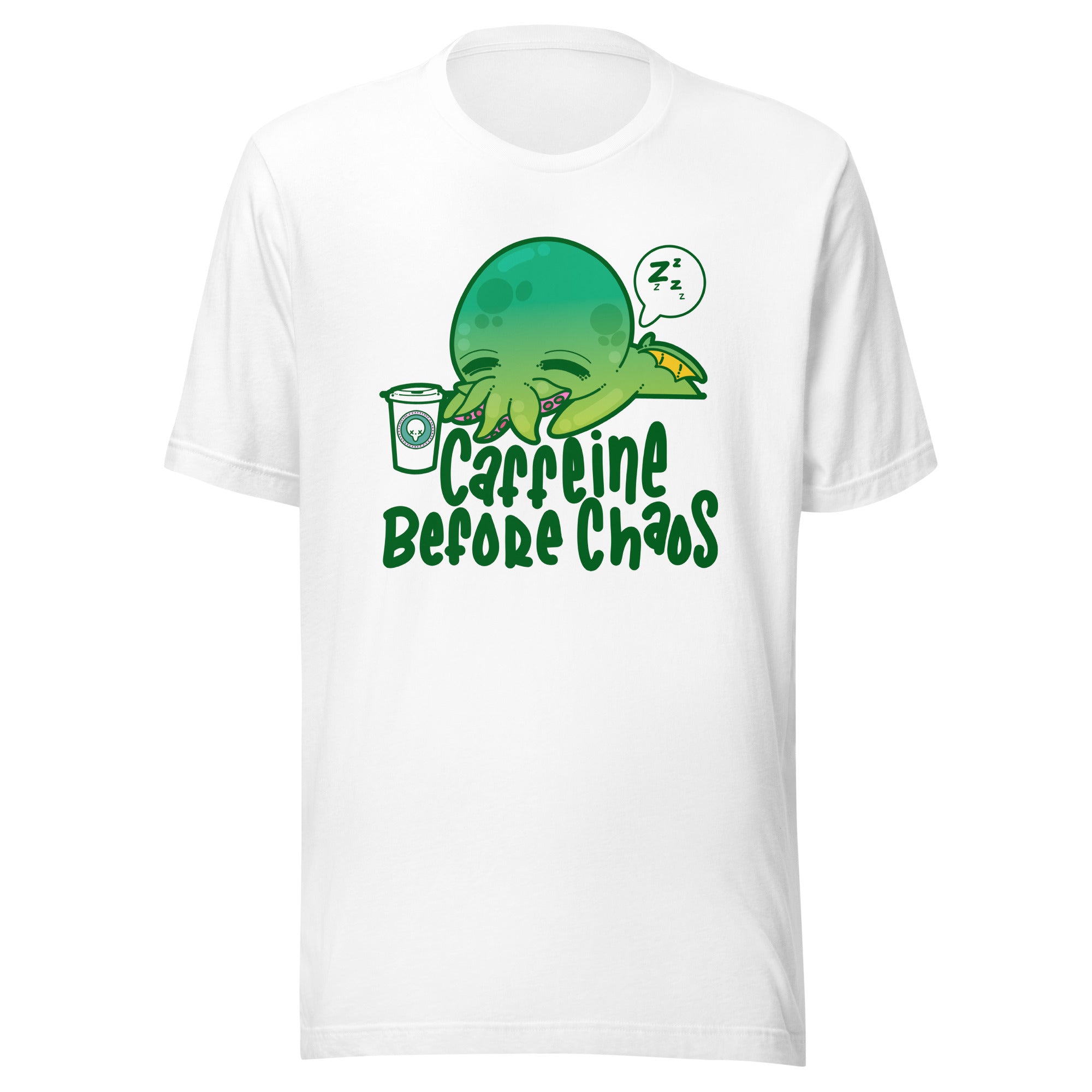 CAFFEINE BEFORE CHAOS - Tee - ChubbleGumLLC