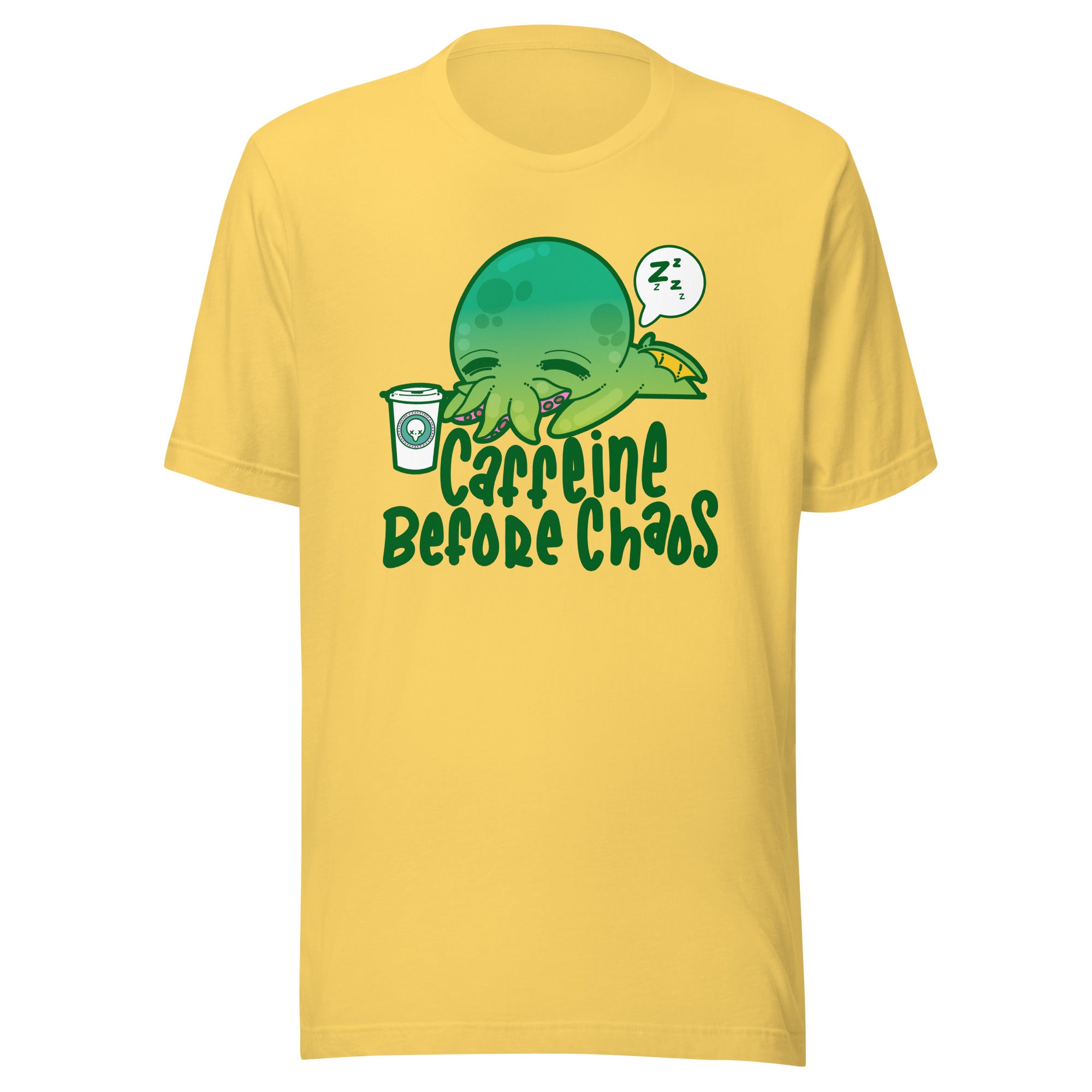 CAFFEINE BEFORE CHAOS - Tee - ChubbleGumLLC