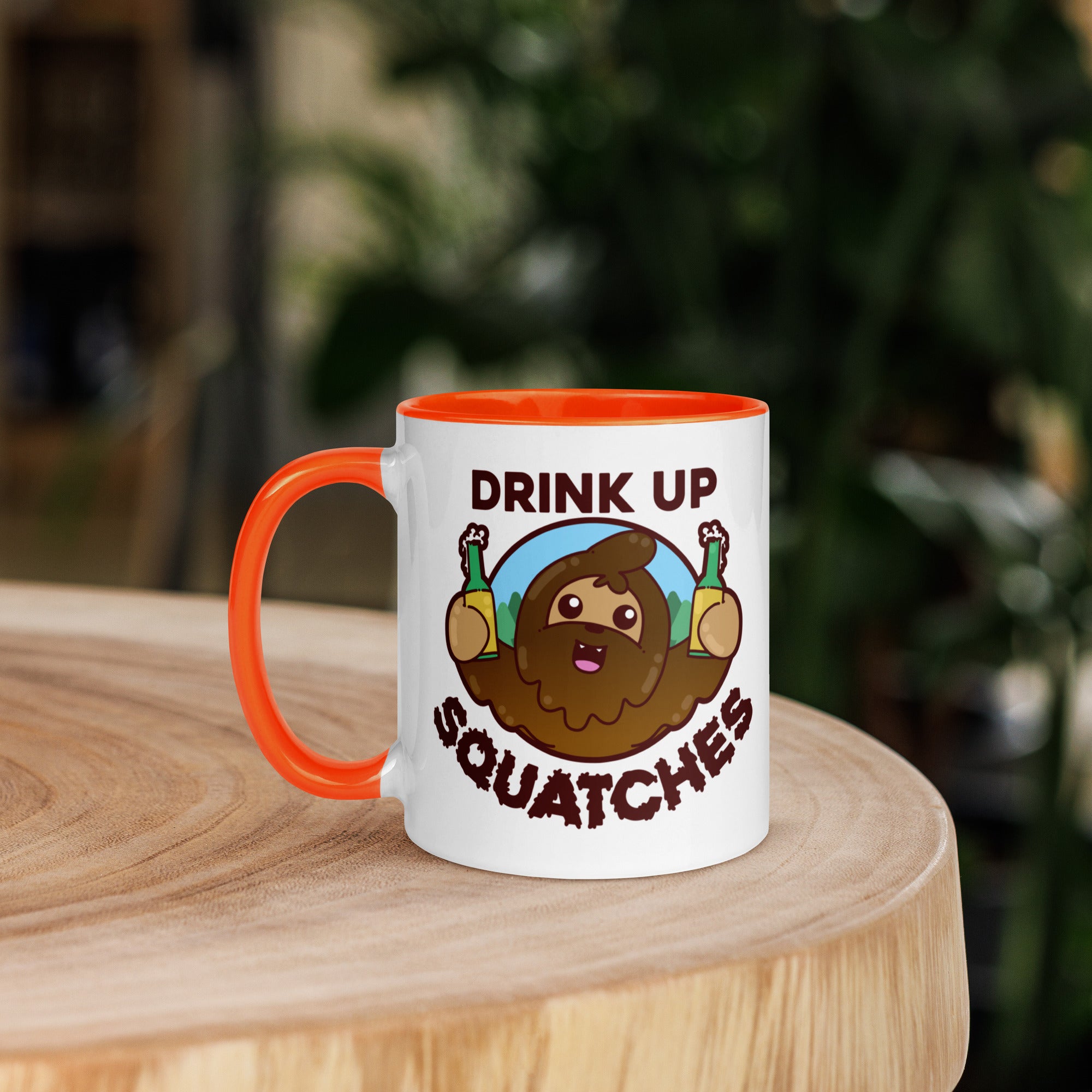 DRINK UP SQUATCHES - Mug with Color Inside - ChubbleGumLLC