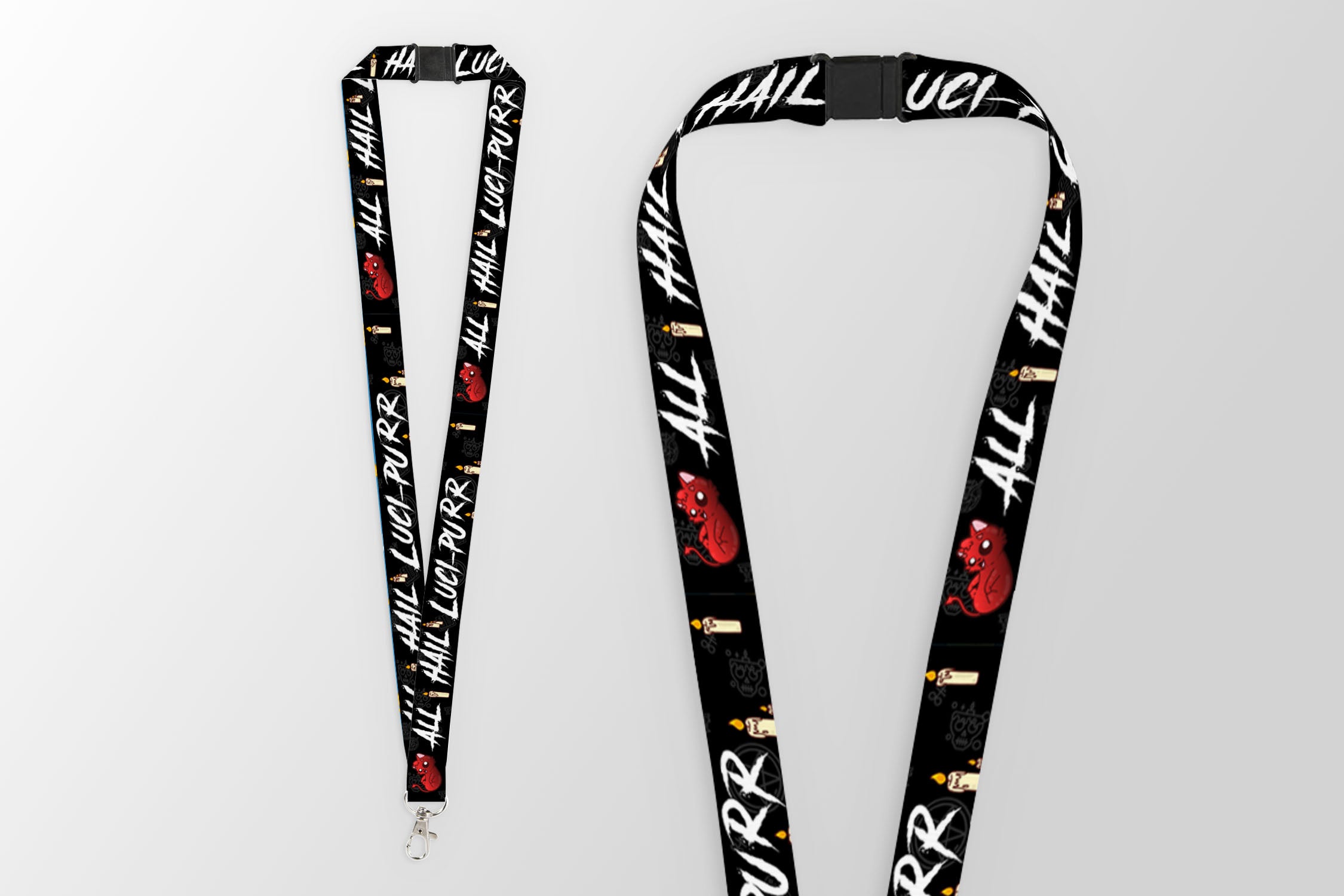 All Hail Luci-Purr Lanyard - ChubbleGumLLC