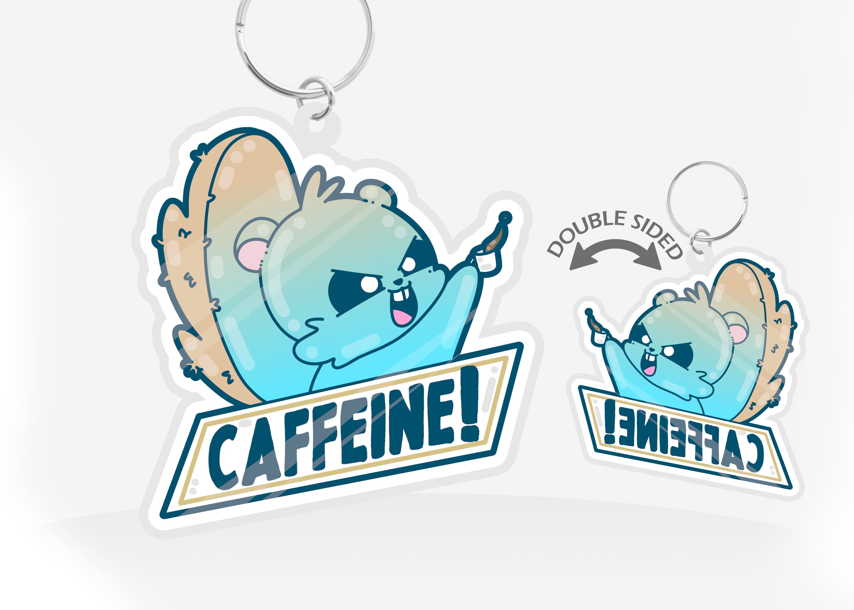 Keychain - Caffeine! - ChubbleGumLLC