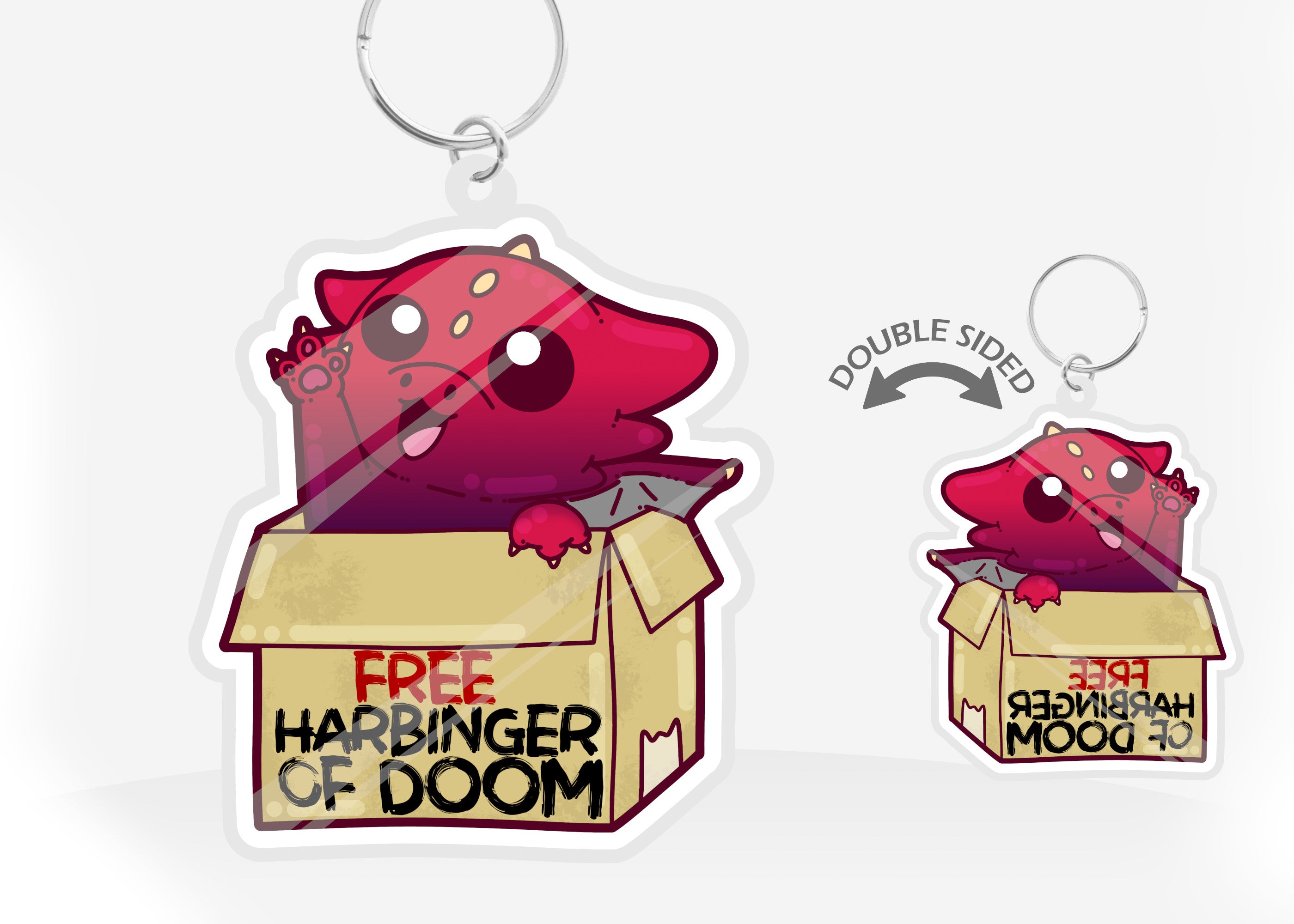 Keychain - Free Harbinger of Doom - ChubbleGumLLC
