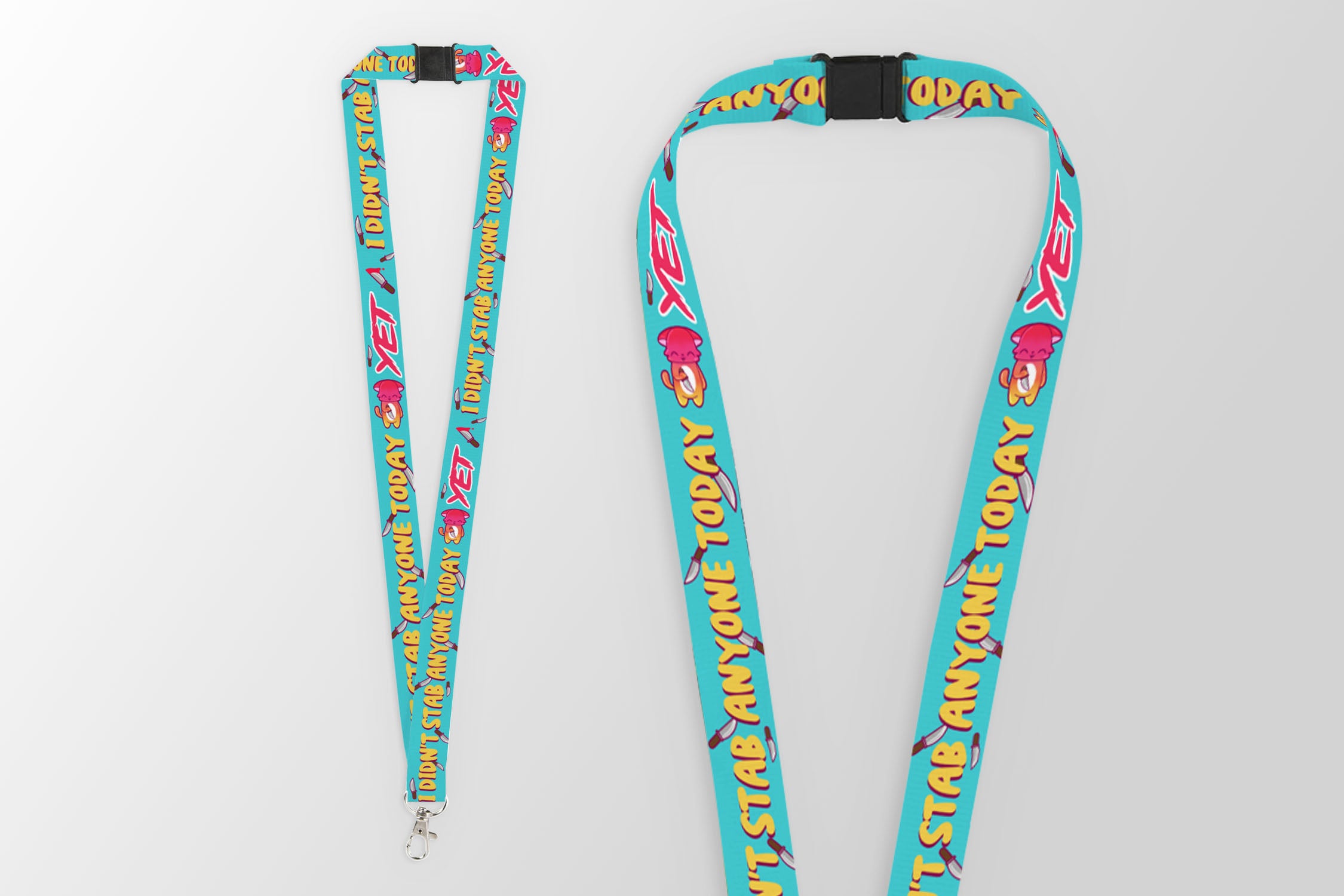 I Didn't Stab Anyone Today...YET Lanyard - ChubbleGumLLC