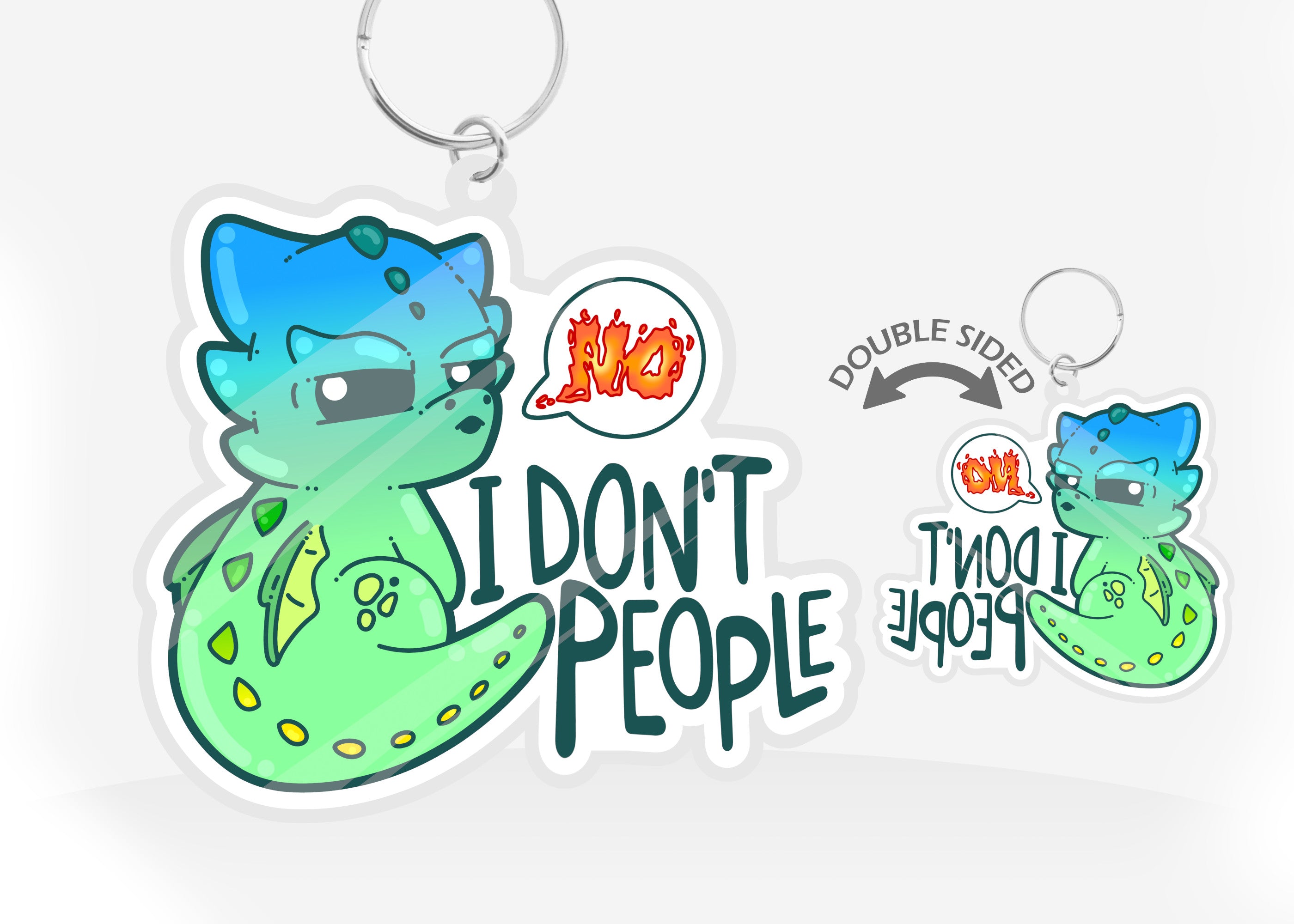 Keychain - I Don't People - ChubbleGumLLC