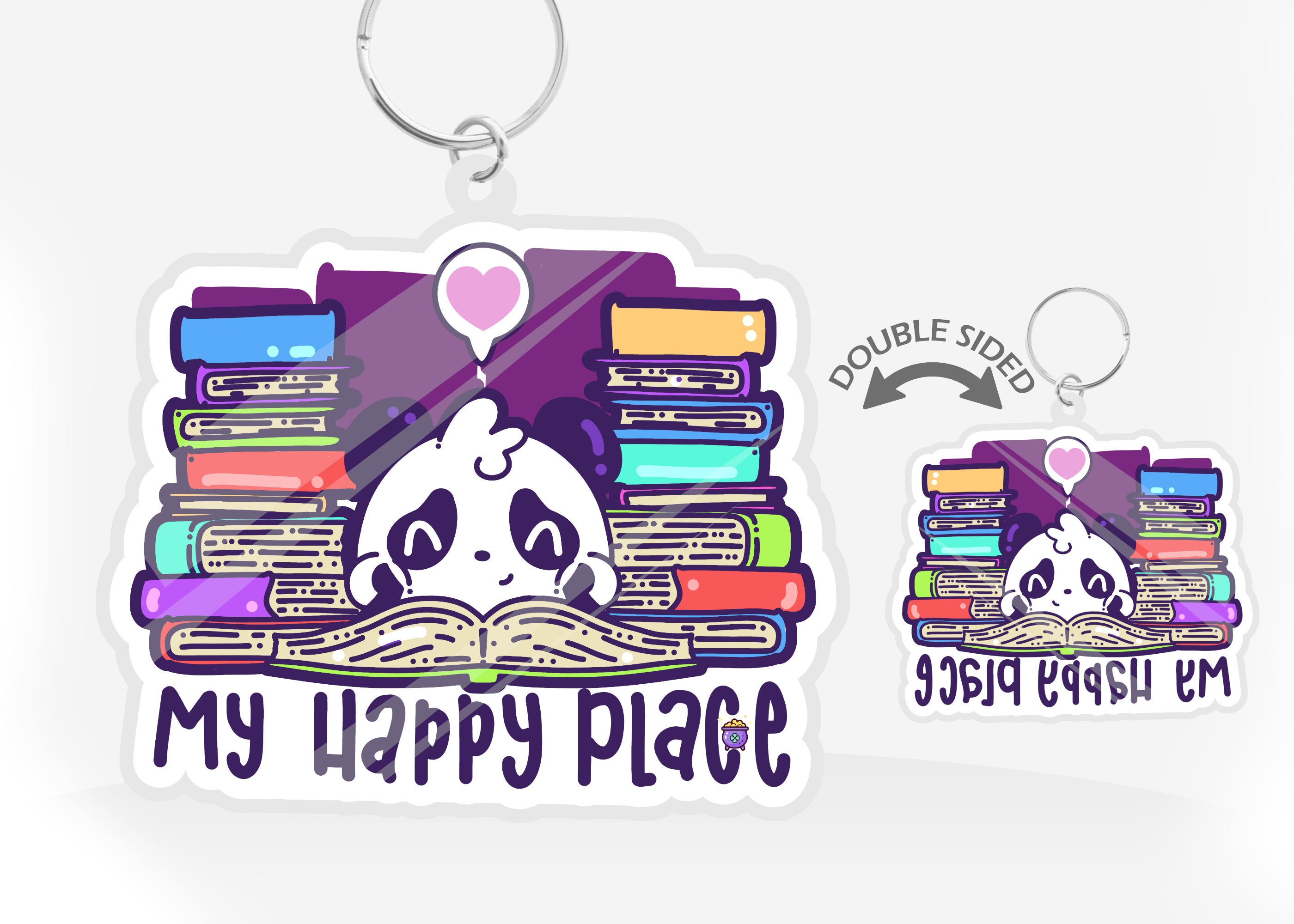 Keychain - My Happy Place - ChubbleGumLLC