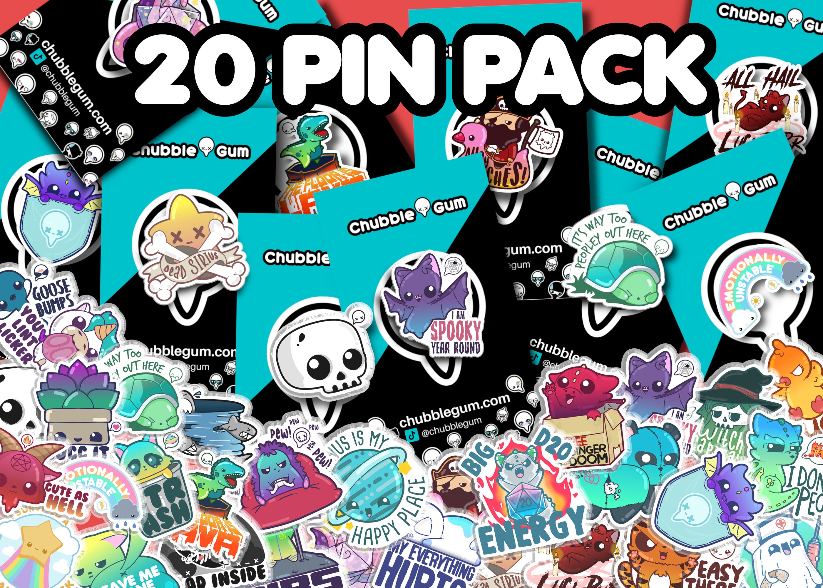 20 Pin Pack - ChubbleGumLLC